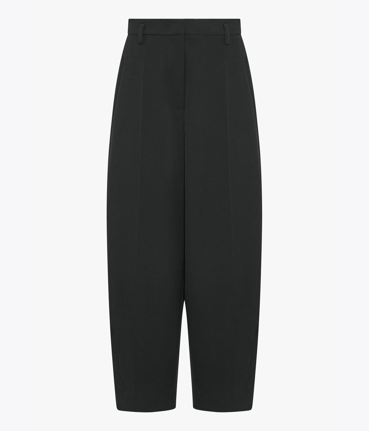 Another Tomorrow Curved Cropped Trouser in Black – Wool Women's Trousers