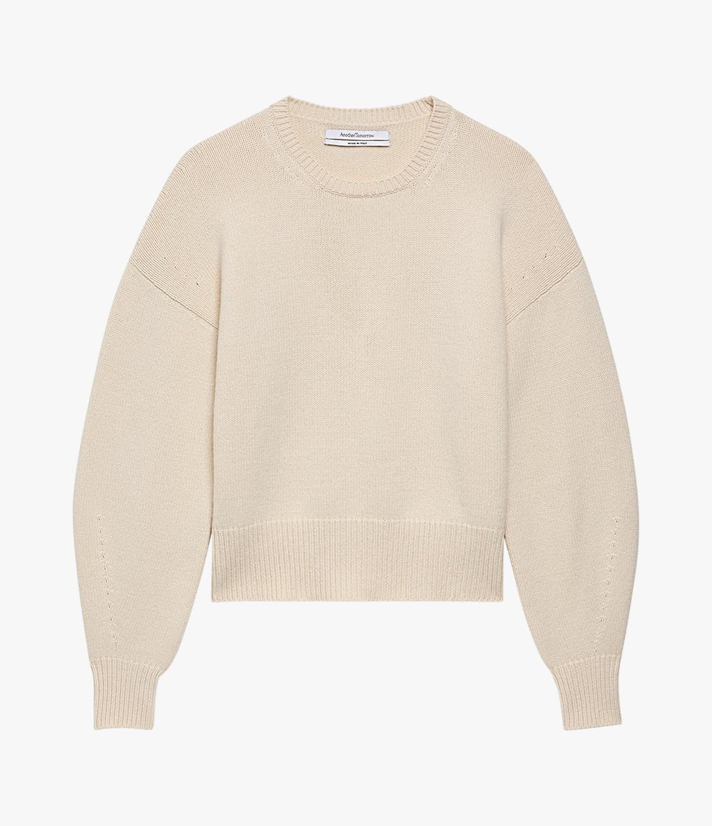 Another Tomorrow Cashmere Knit Sweatshirt in Ivory – Cashmere Women's Knitwear