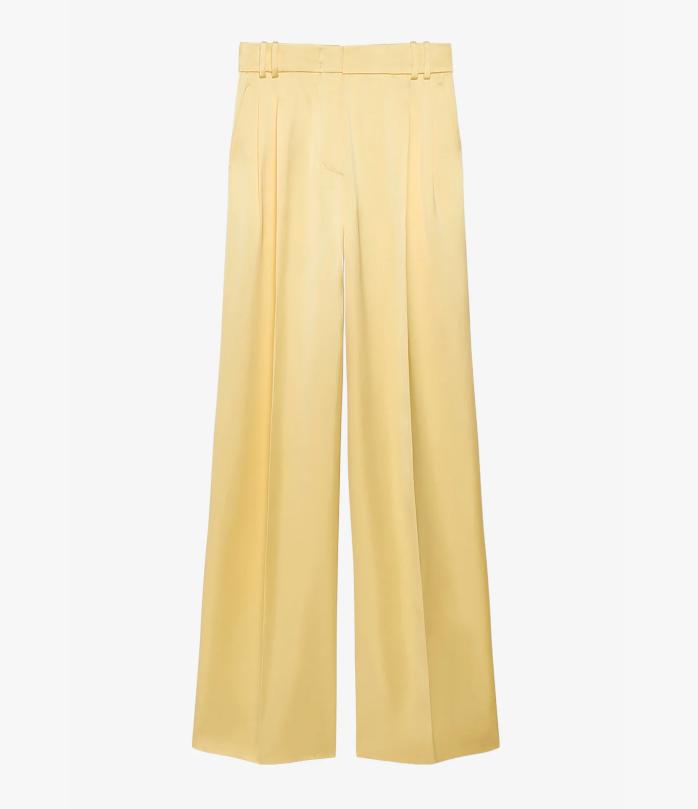 Another Tomorrow Satin Pleated Trouser in Daffodil – Satin Women's Trousers