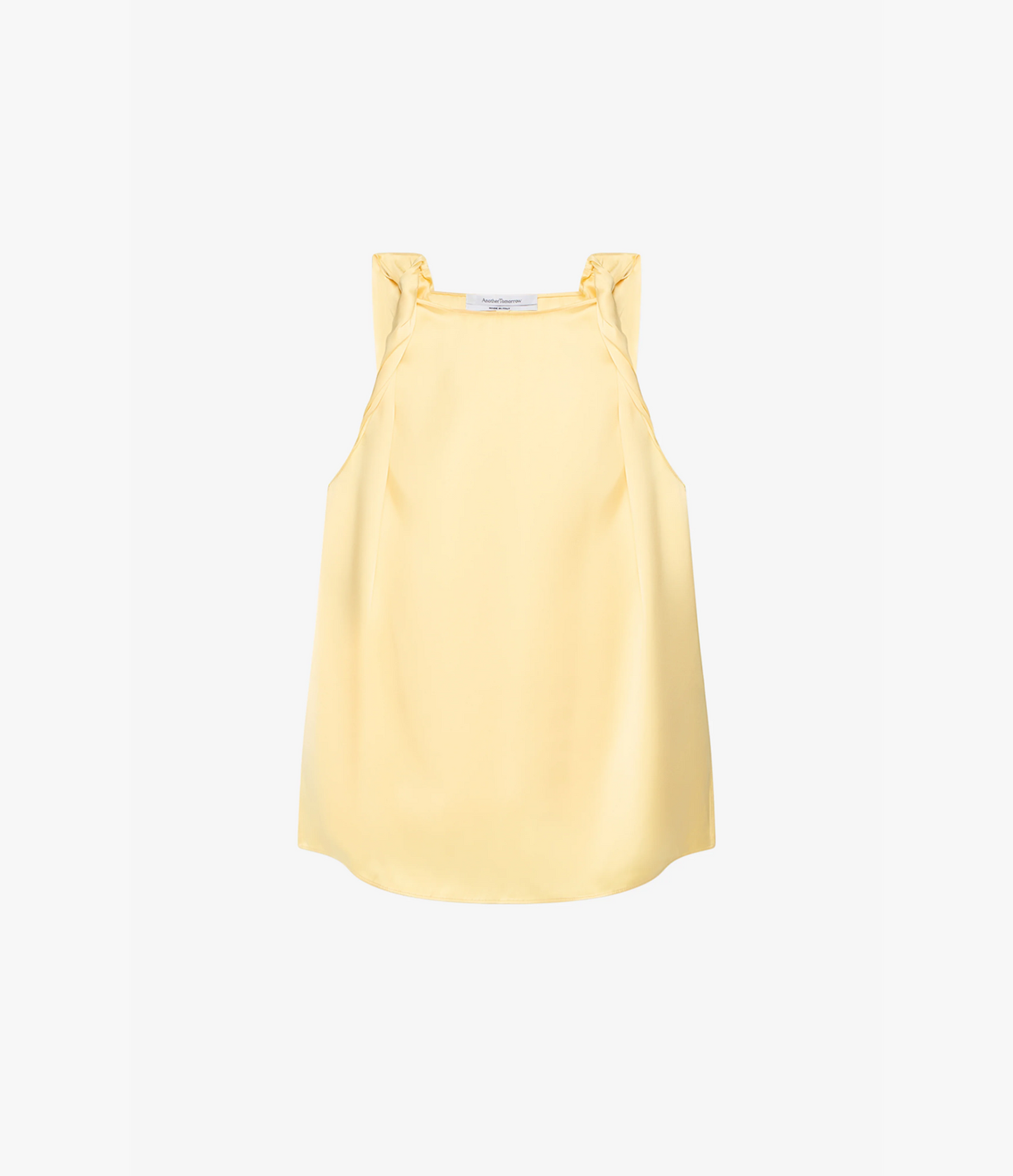 Another Tomorrow Twist Shoulder Top in Daffodil – Satin Women's Top