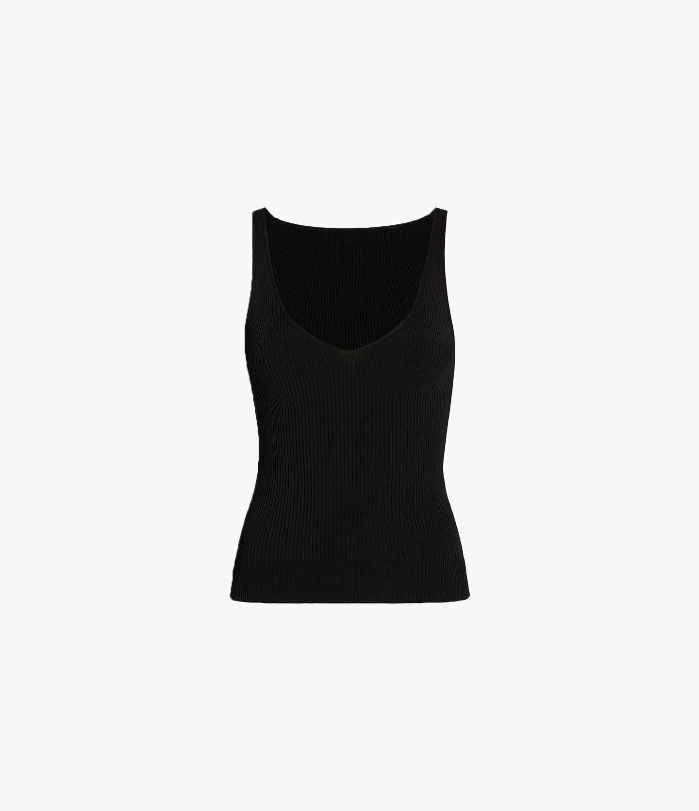 Deep V Tank Knit | Black in black