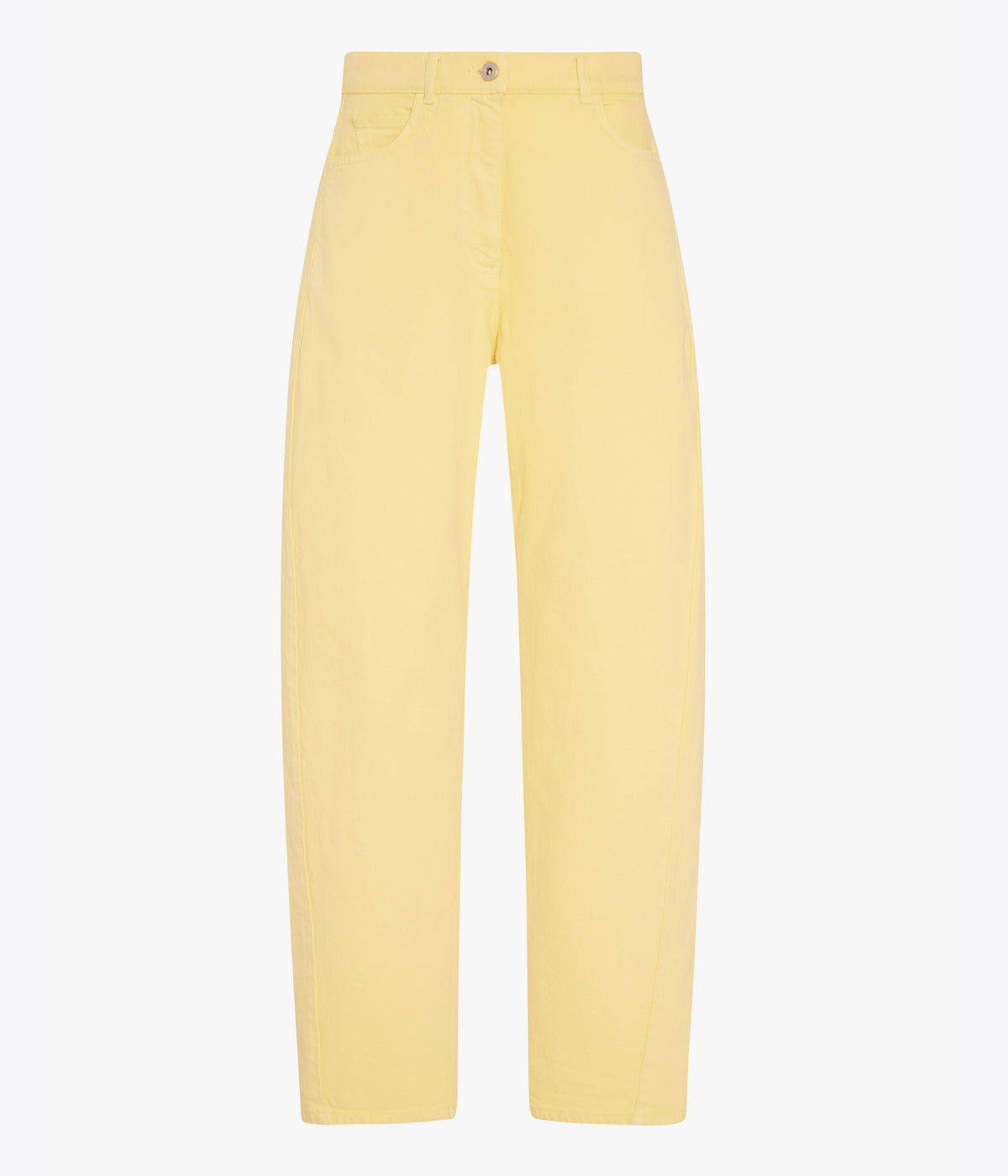 Another Tomorrow Denim Curved Pant in Daffodil – Denim Women's Trousers