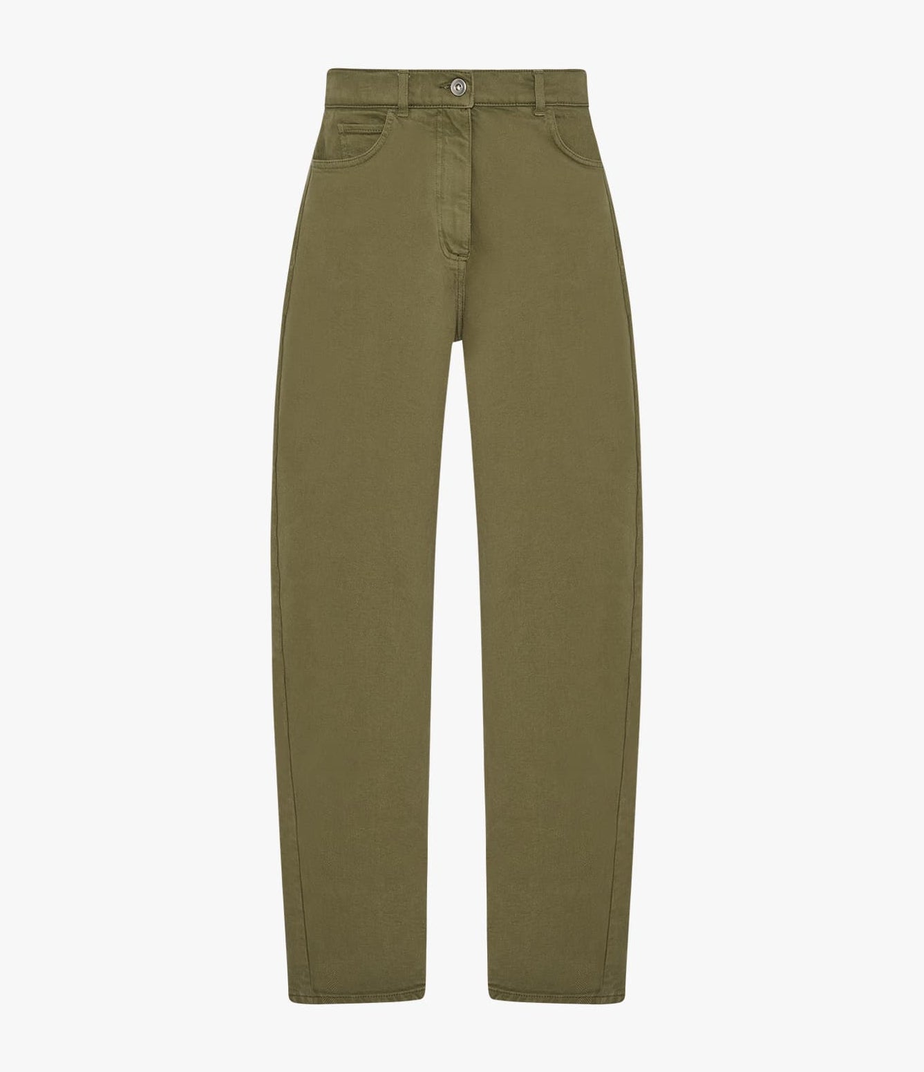 Another Tomorrow Denim Curved Pant in Kelp – Cotton Women's Trousers