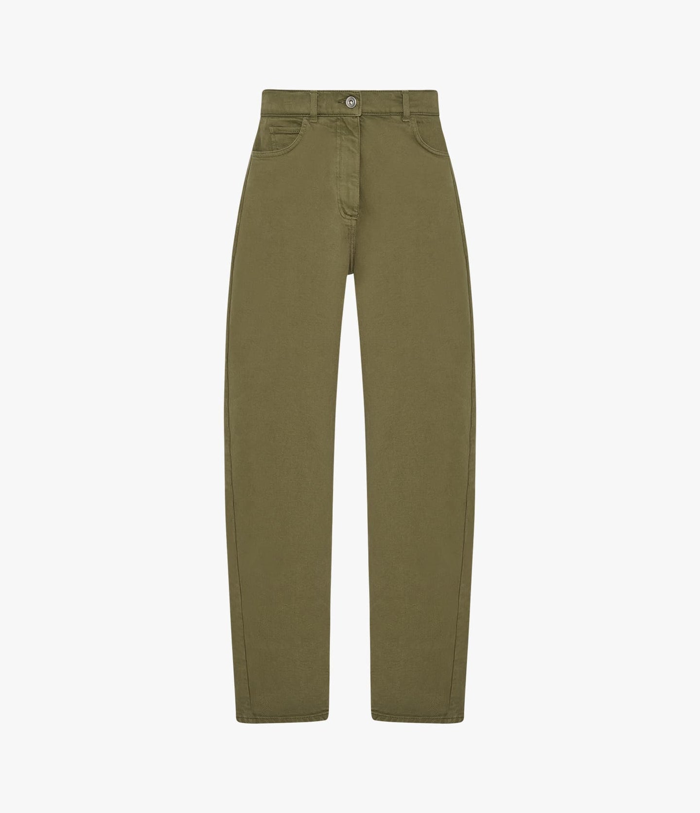 Another Tomorrow Denim Curved Pant in Kelp – Cotton Women's Trousers