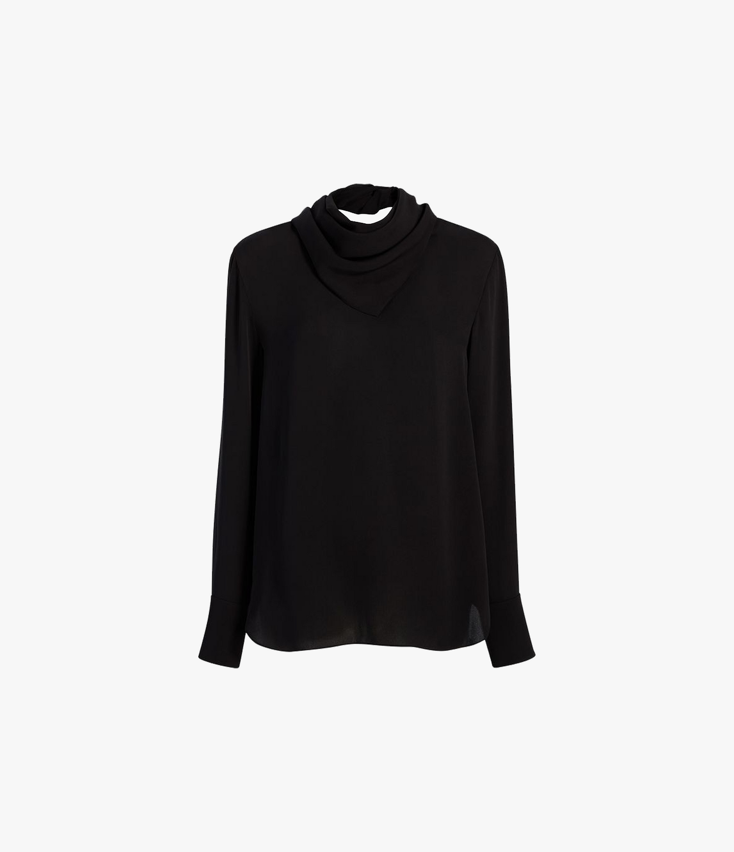 Silk Detachable Bandana Blouse | Black