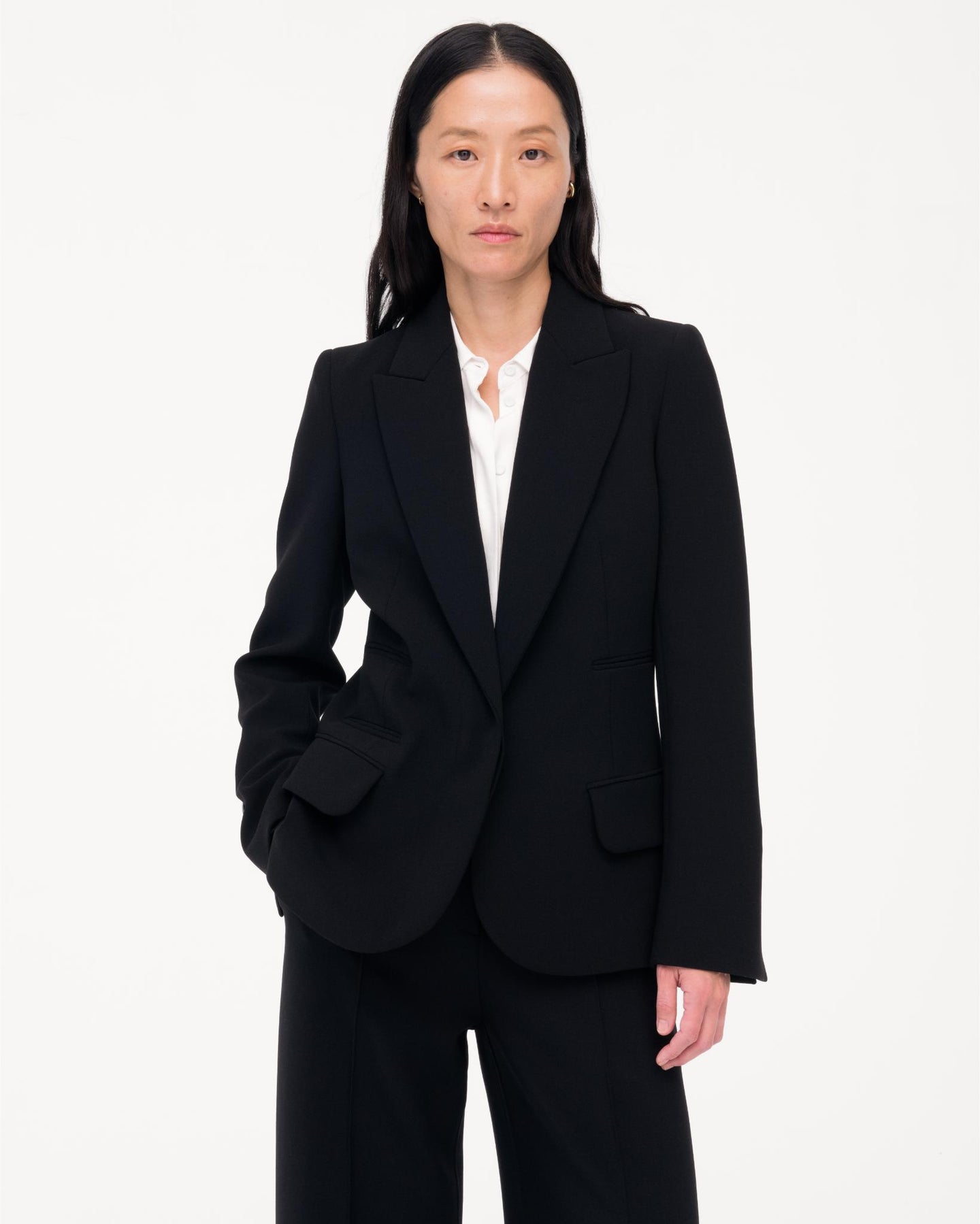 Another Tomorrow Doppio Jacket in Black – Wool Women's Jacket