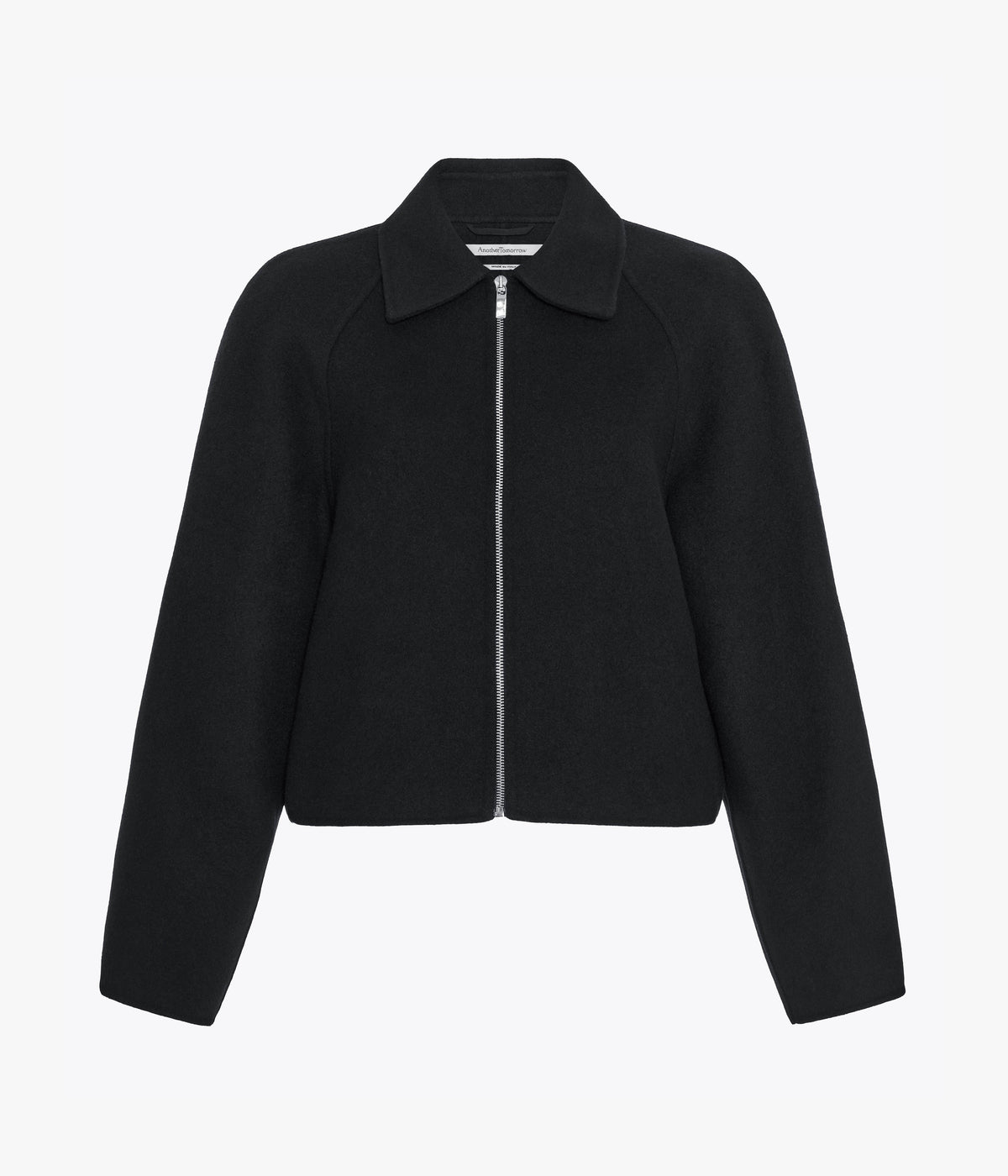 Another Tomorrow Double Face Crop Blouson in Black – Wool Women's Outerwear