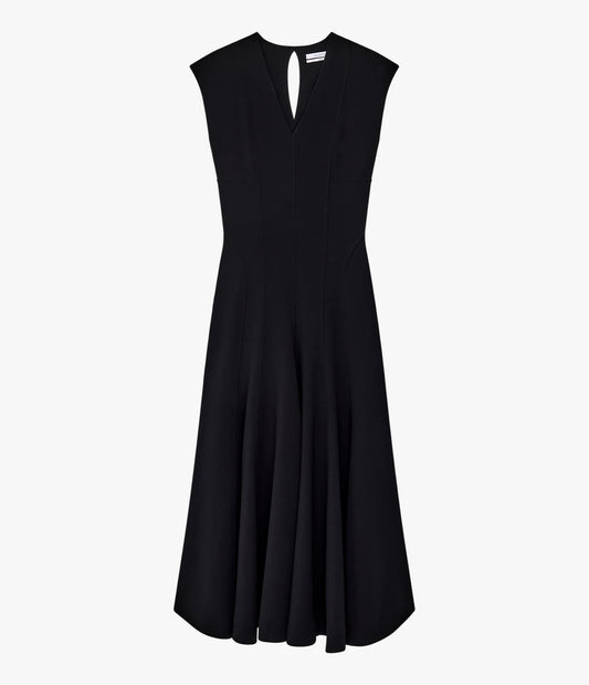 Another Tomorrow Double Face Cutout Dress in Black – Wool Women's Dress