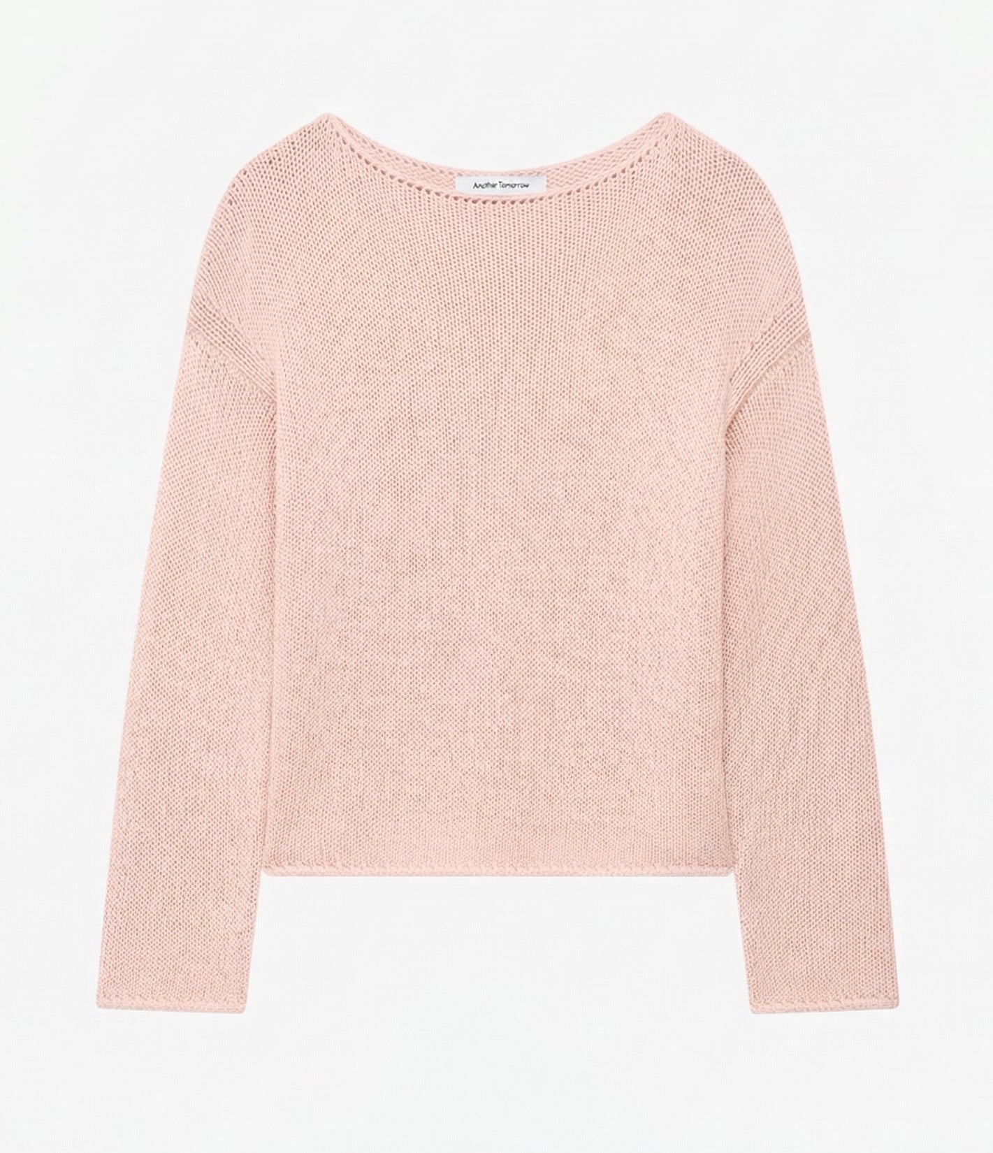 Another Tomorrow Draped Knit Sweater in Quartz – Cotton Women's Knitwear