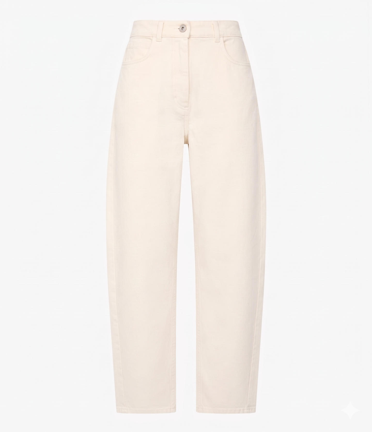 Curved Denim Pant | Ecru