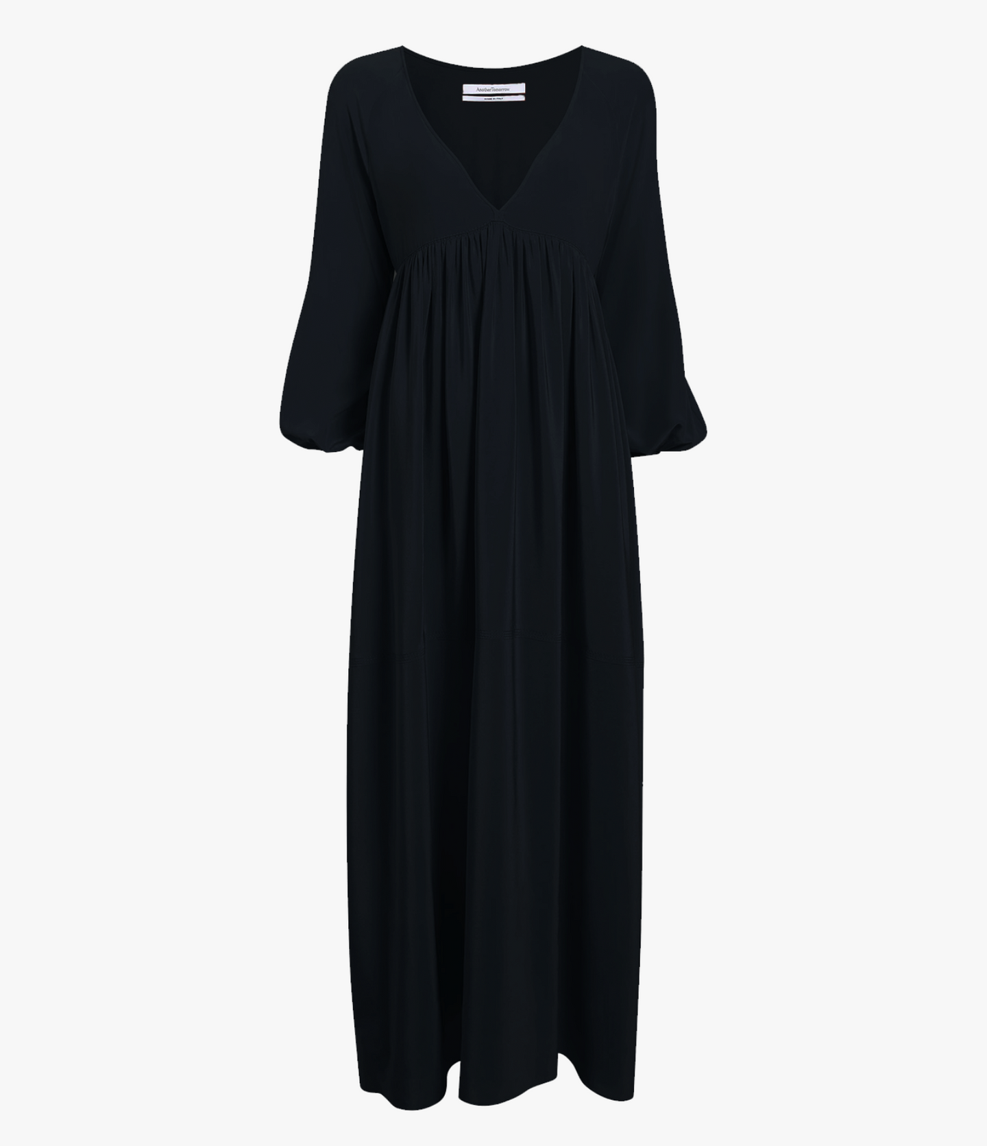 Another Tomorrow Empire Cocoon Dress in Black – Silk Women's Dress
