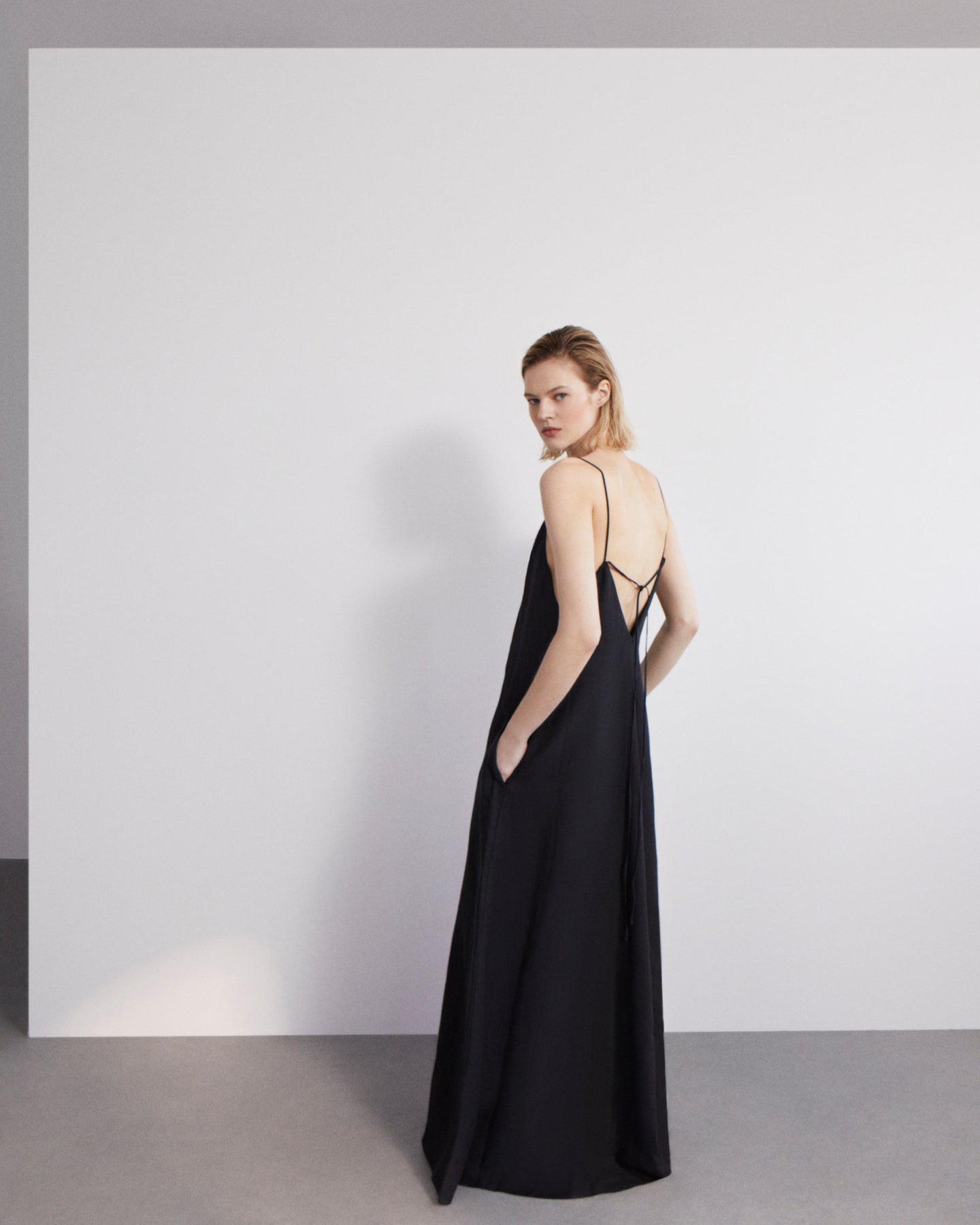 Seamed Slip Dress | Black in black