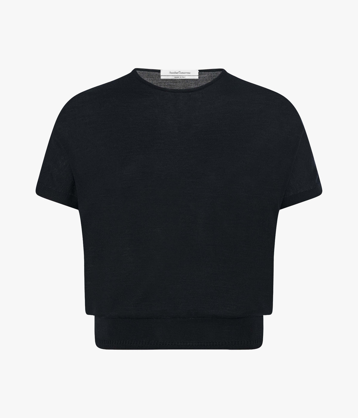 Another Tomorrow Featherweight Top in Black – Wool Women's Top