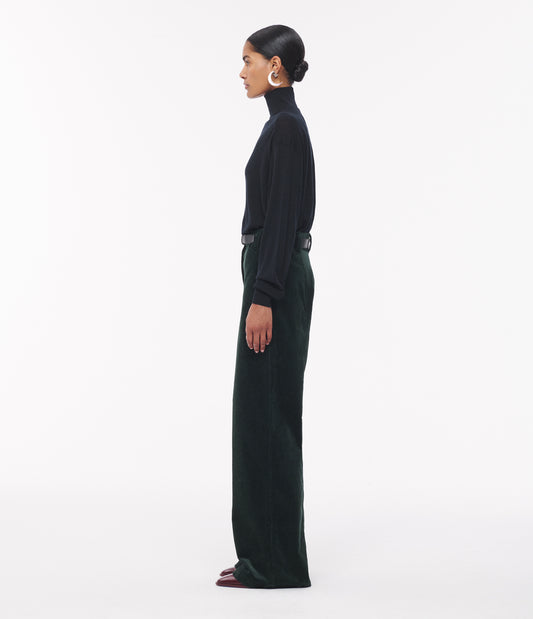 Another Tomorrow Featherweight Turtleneck in Black – Wool Women's Knitwear
