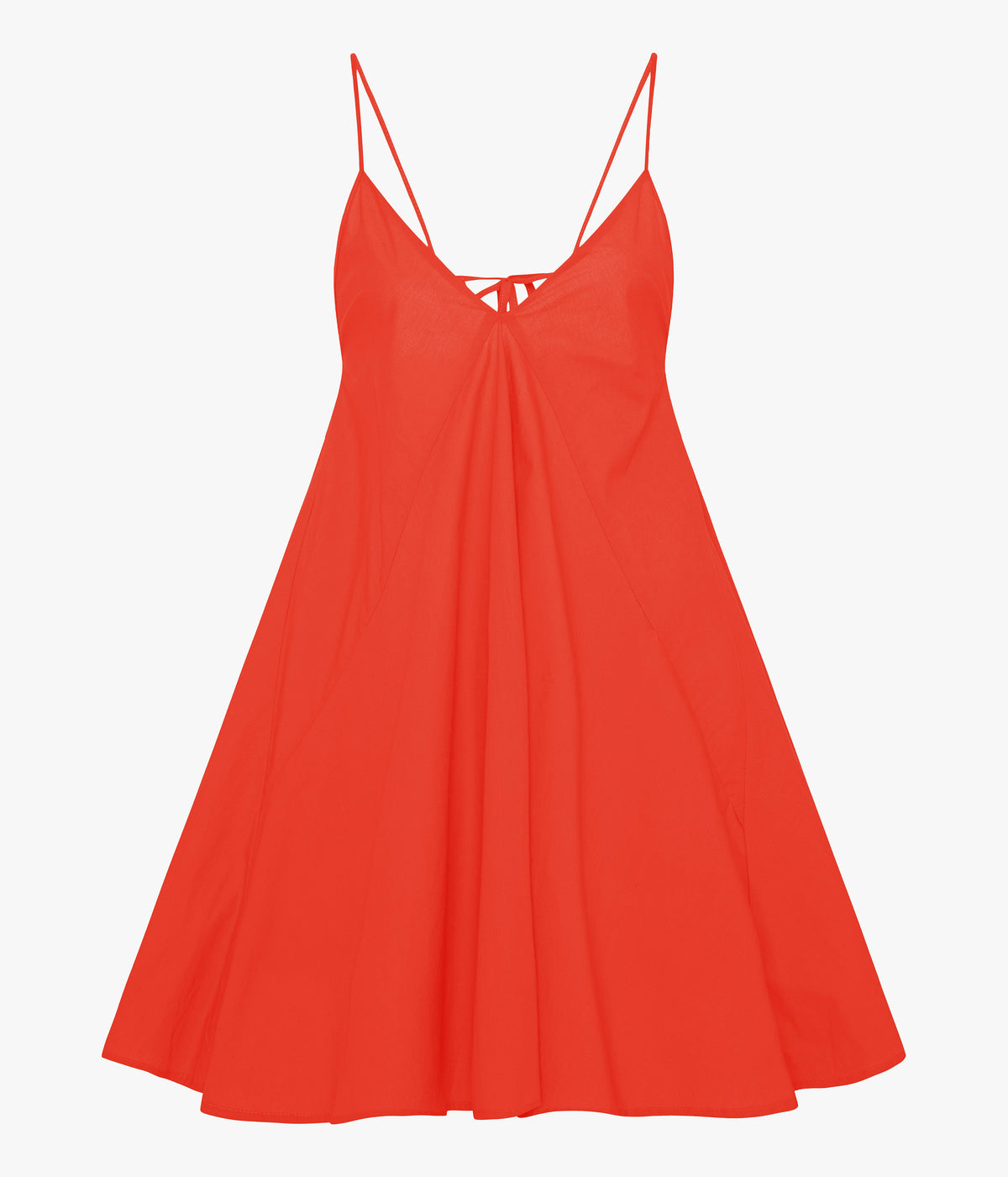 Another Tomorrow Flare Sun Dress in Vermilion – Cotton Women's Dress