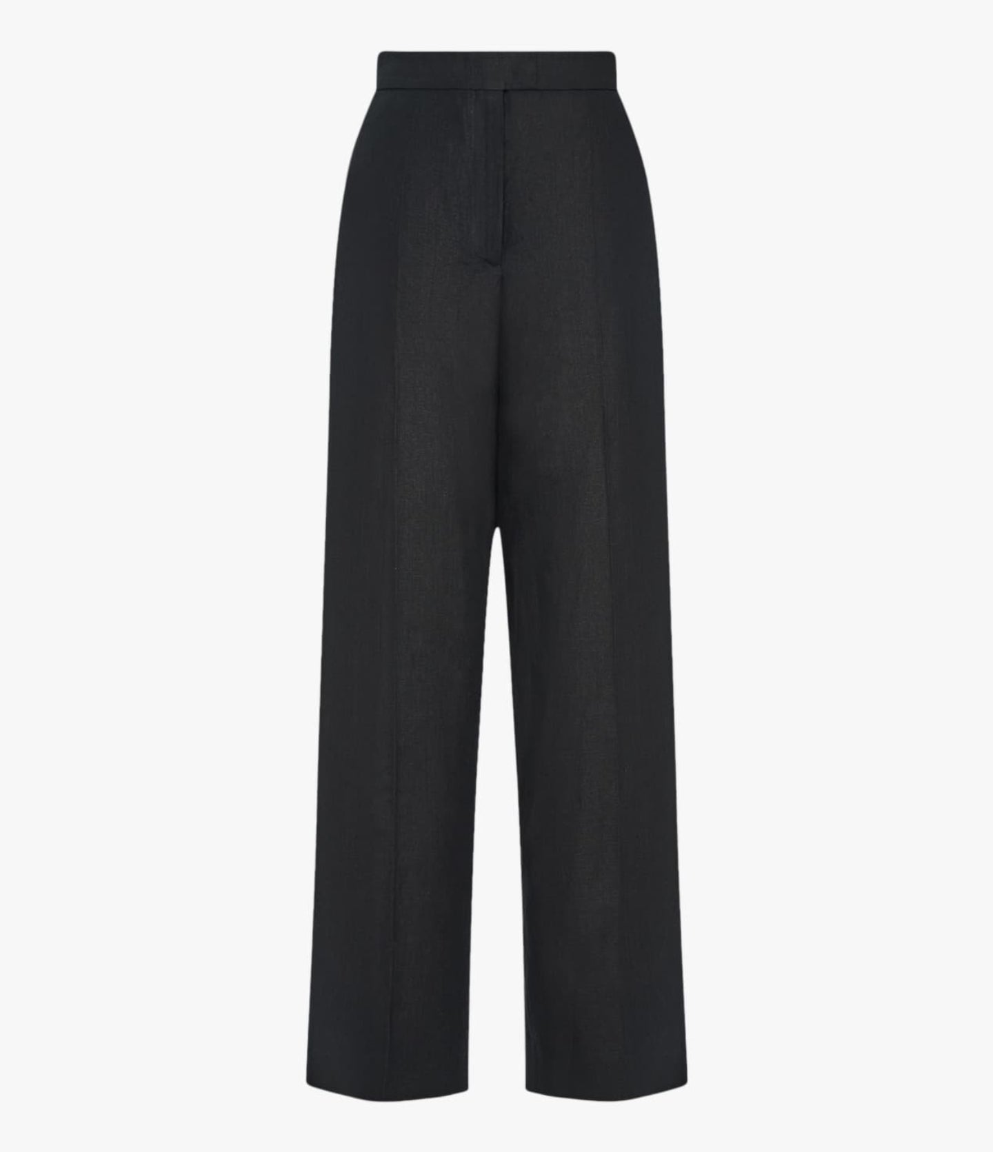 Another Tomorrow Flat Front Trouser in Black – Linen Women's Trousers