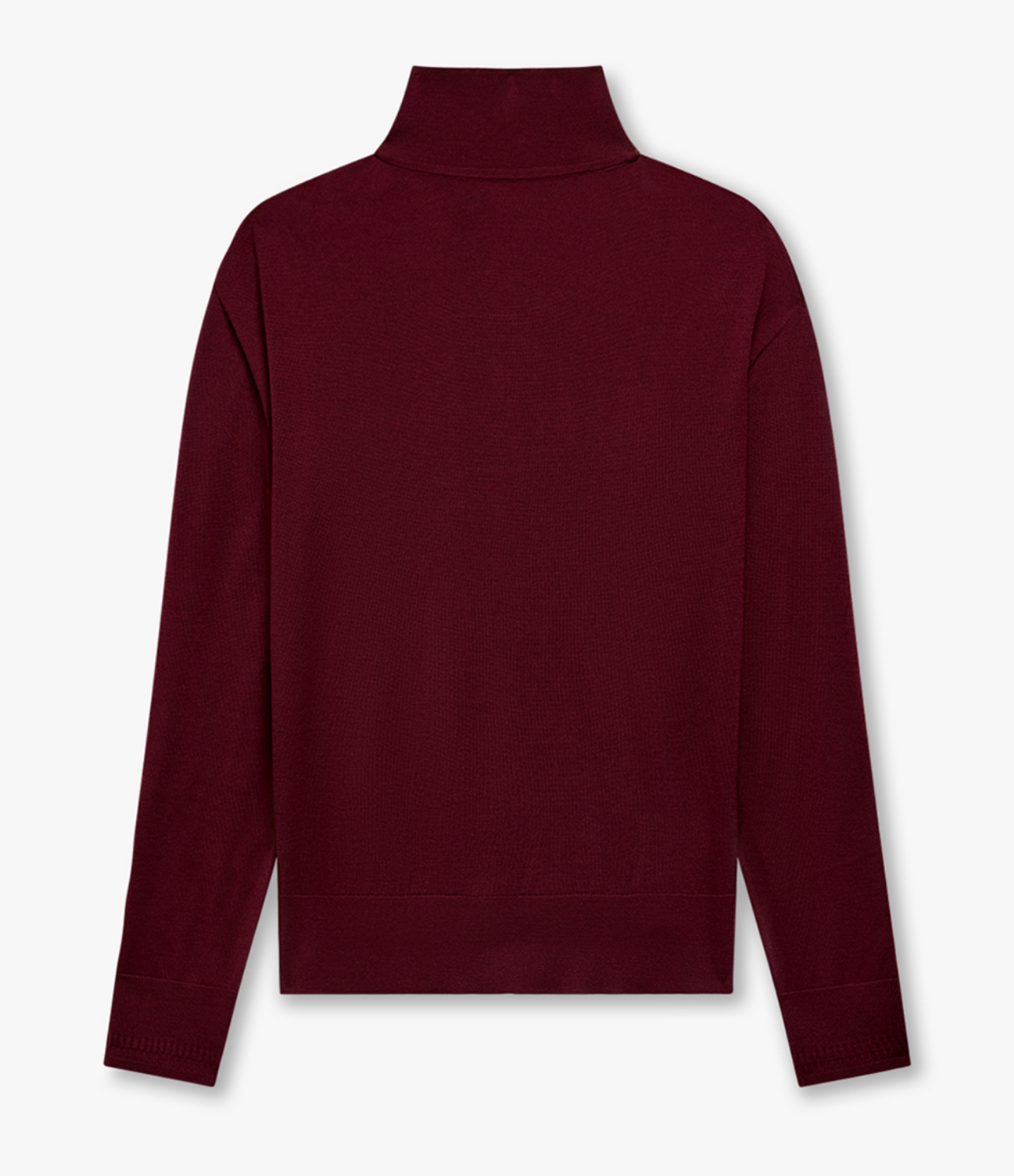 Another Tomorrow Featherweight Turtleneck in Aubergine – Wool Women's Knitwear