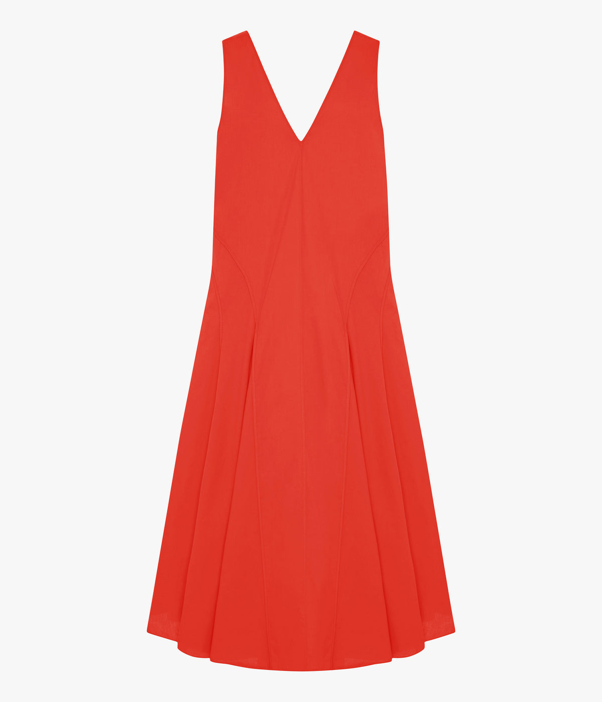 Another Tomorrow Full Skirt Dress in Vermilion – Cotton Women's Dress