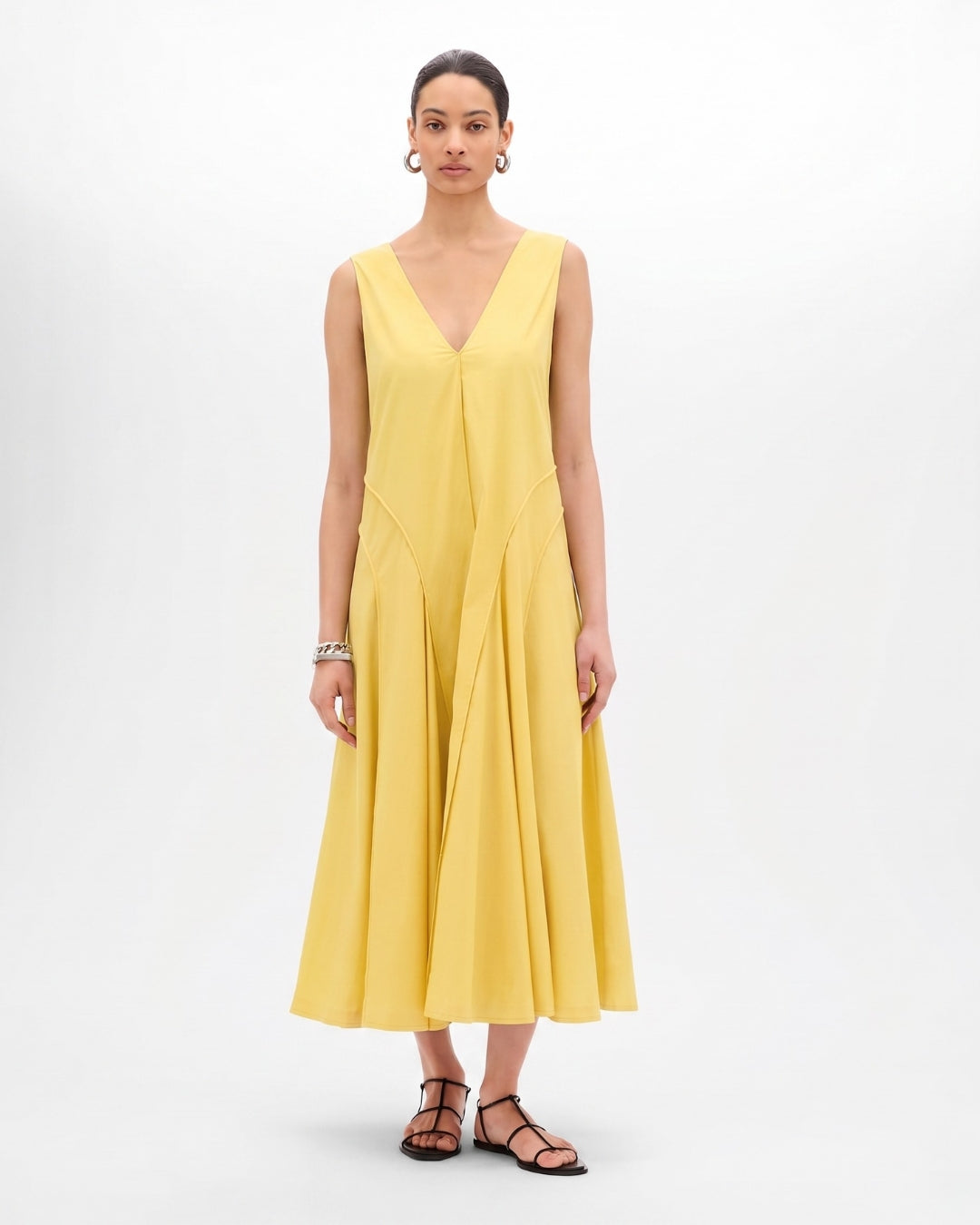 Another Tomorrow Full Skirt Dress in Sun – Cotton Women's Dress