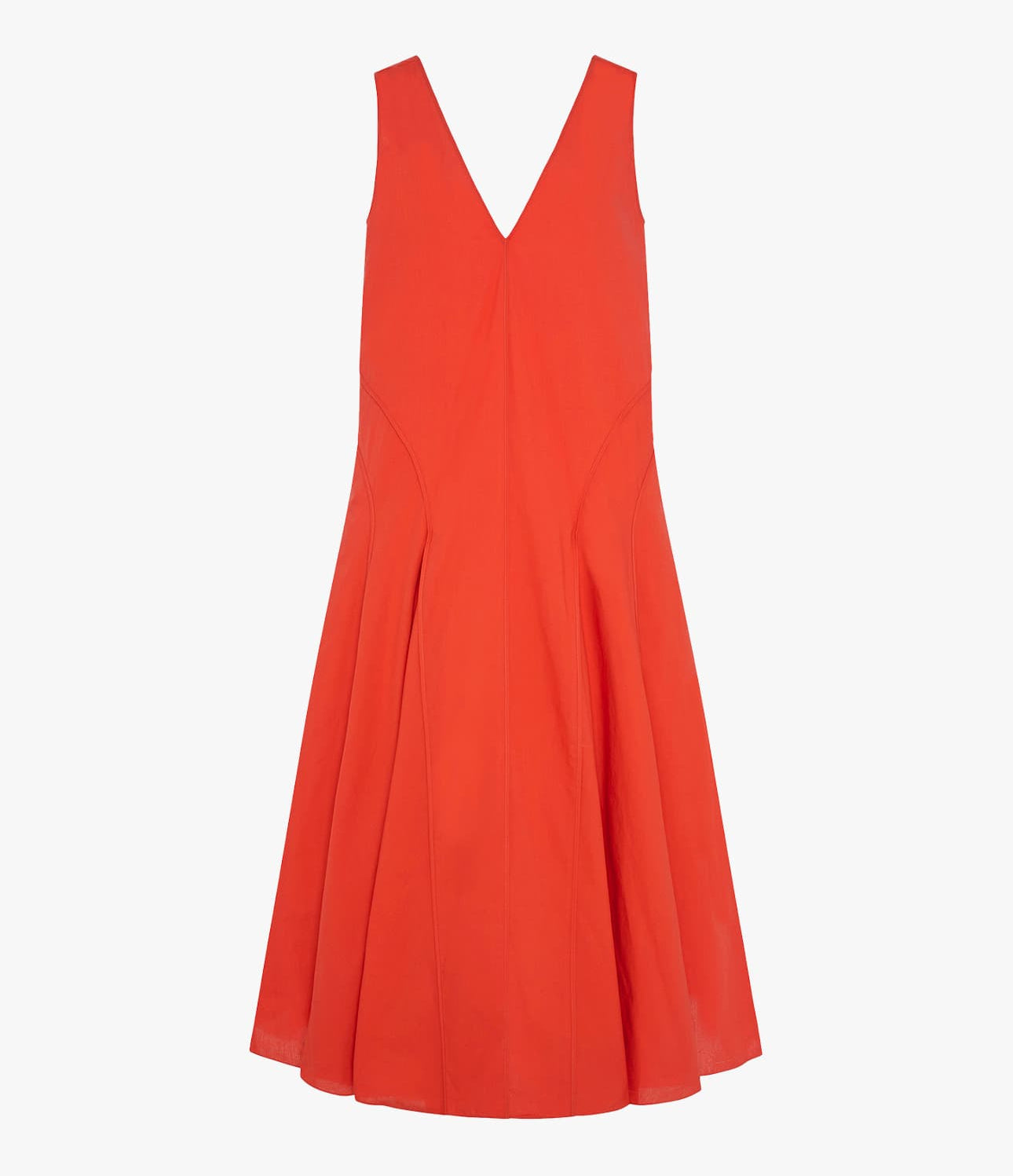 Another Tomorrow Full Skirt Dress in Vermilion – Cotton Women's Dress