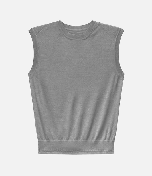 Another Tomorrow Featherweight Shell in Grey – Wool Women's Top