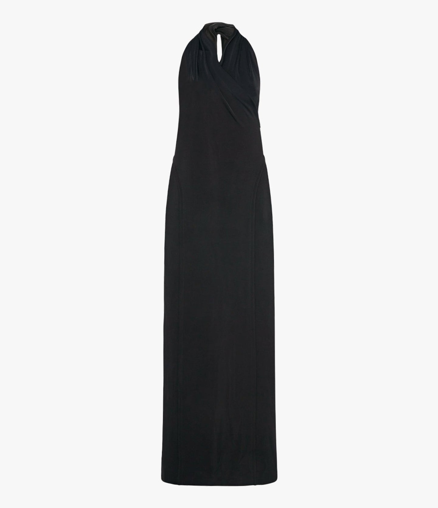 Gathered Halter Dress | Black