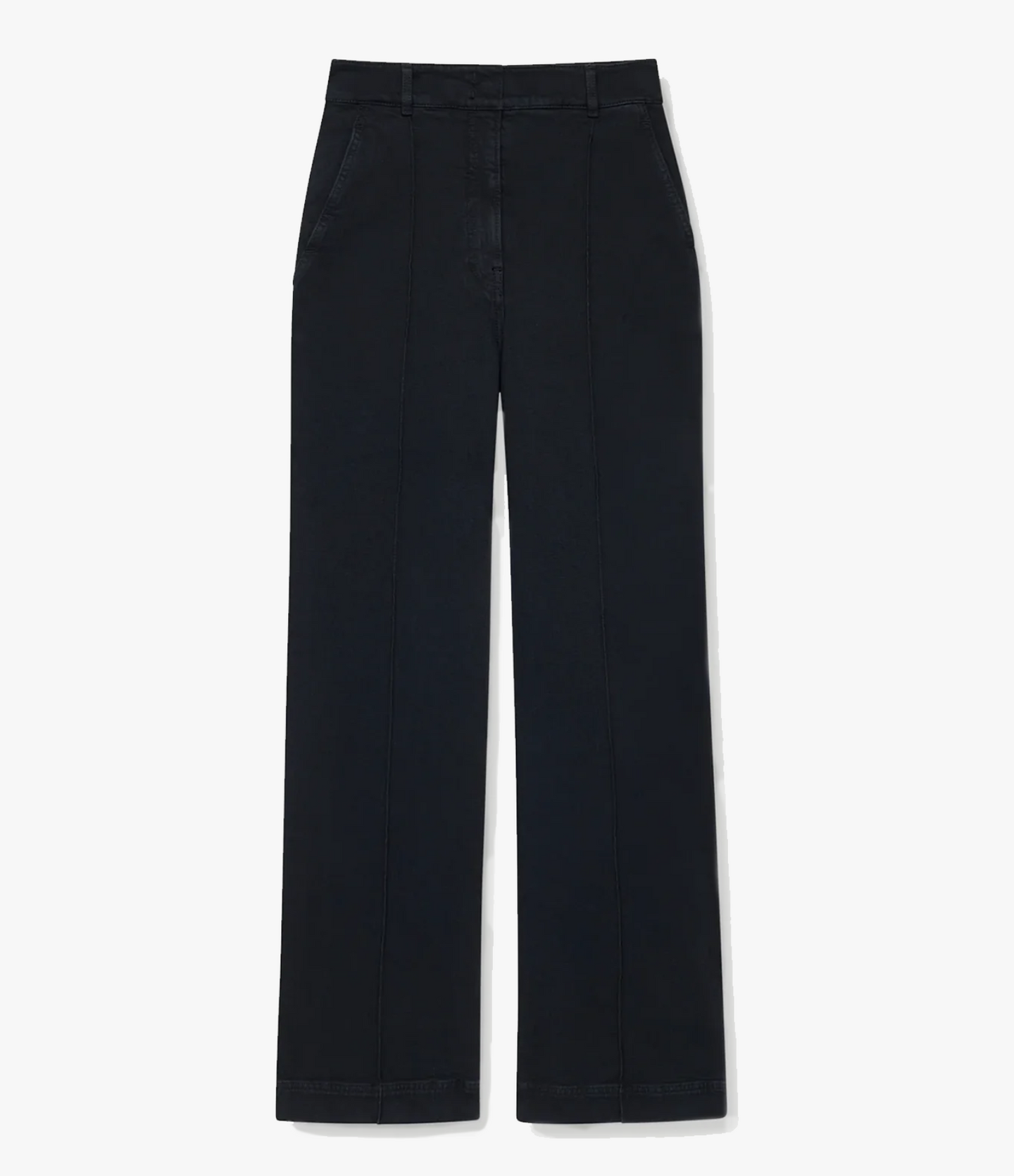 Another Tomorrow High Waisted Denim Trouser in Overdye Black – Denim Women's Trousers