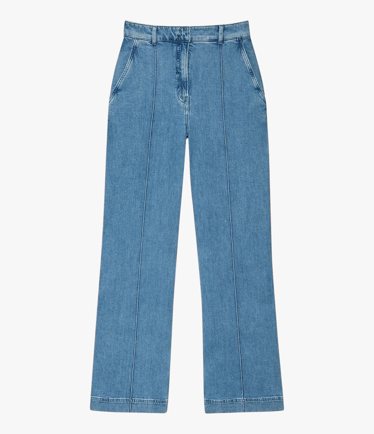 High Waisted Denim Trouser | Light Blue Wash