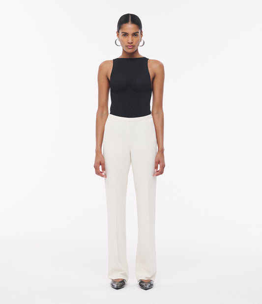 Another Tomorrow Jersey Pant in Cream – Viscose Women's Trousers