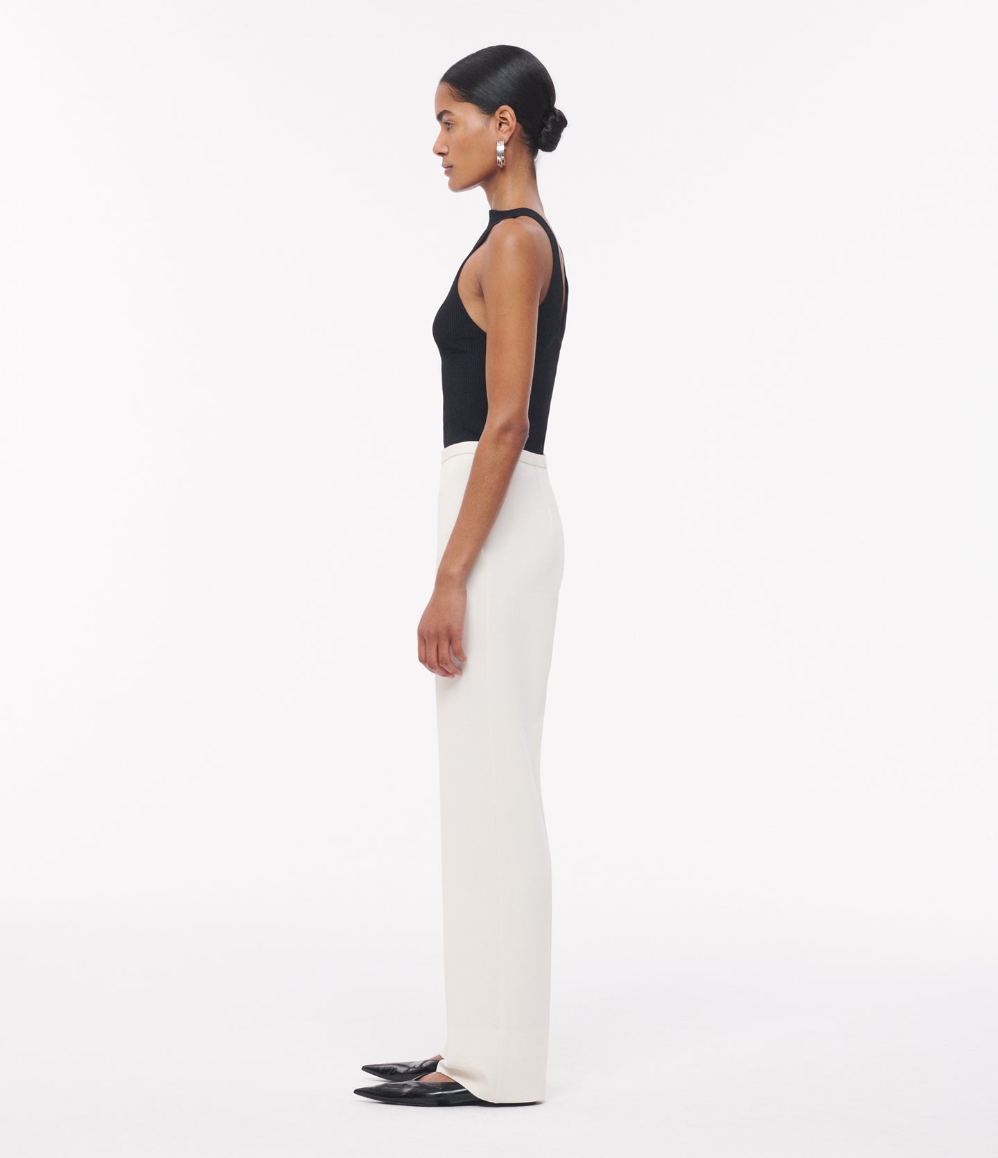 Another Tomorrow Jersey Pant in Cream – Viscose Women's Trousers
