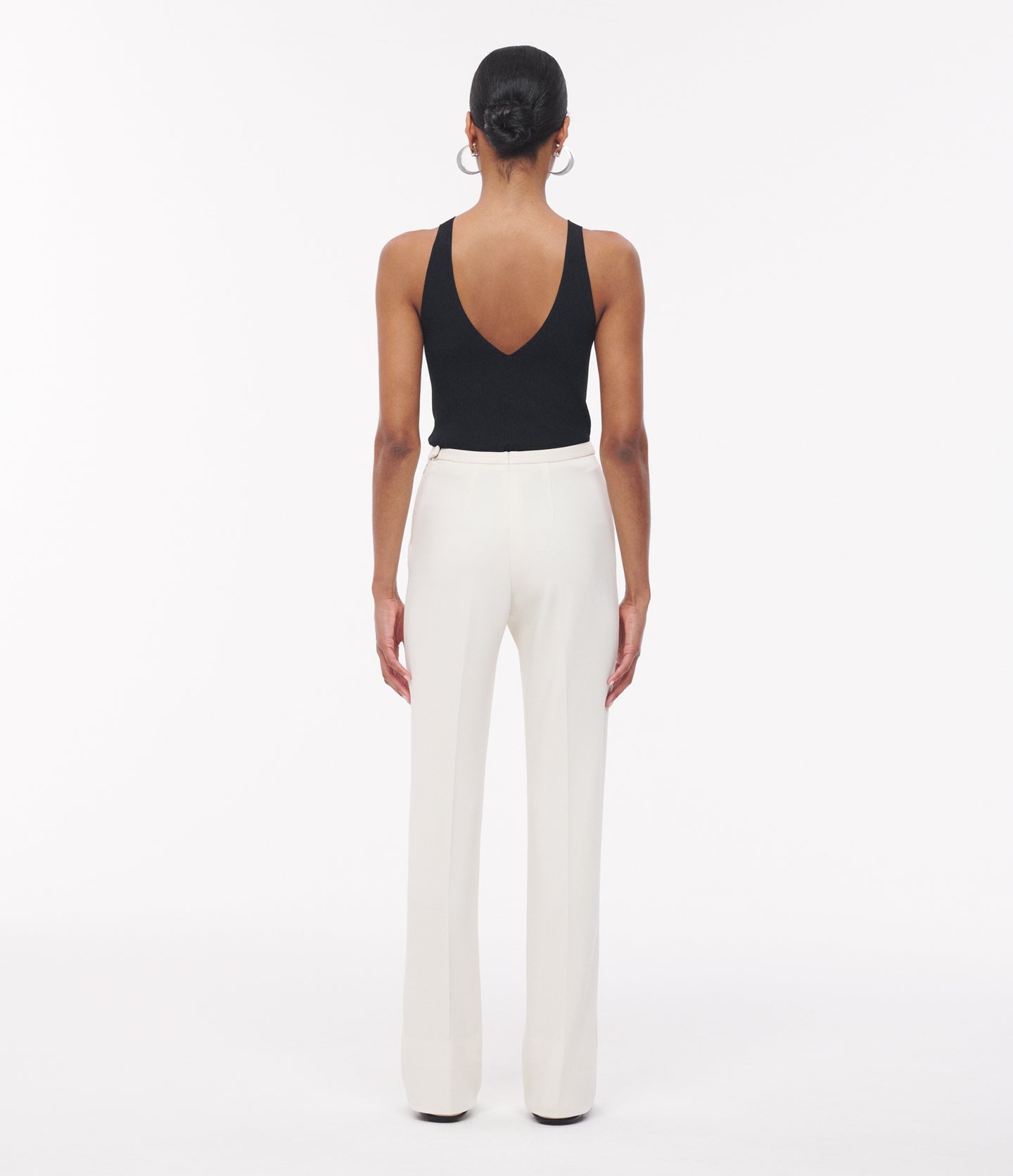 Another Tomorrow Jersey Pant in Cream – Viscose Women's Trousers