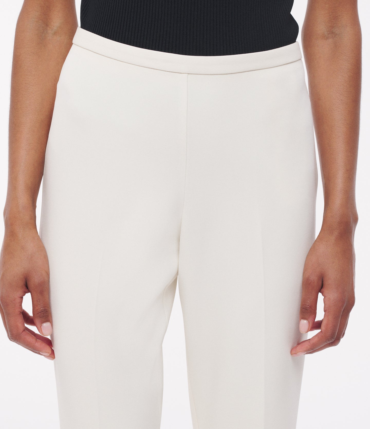Another Tomorrow Jersey Pant in Cream – Viscose Women's Trousers