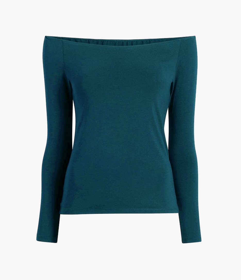 Another Tomorrow Leotard Top in Petrol – Cotton Women's Top