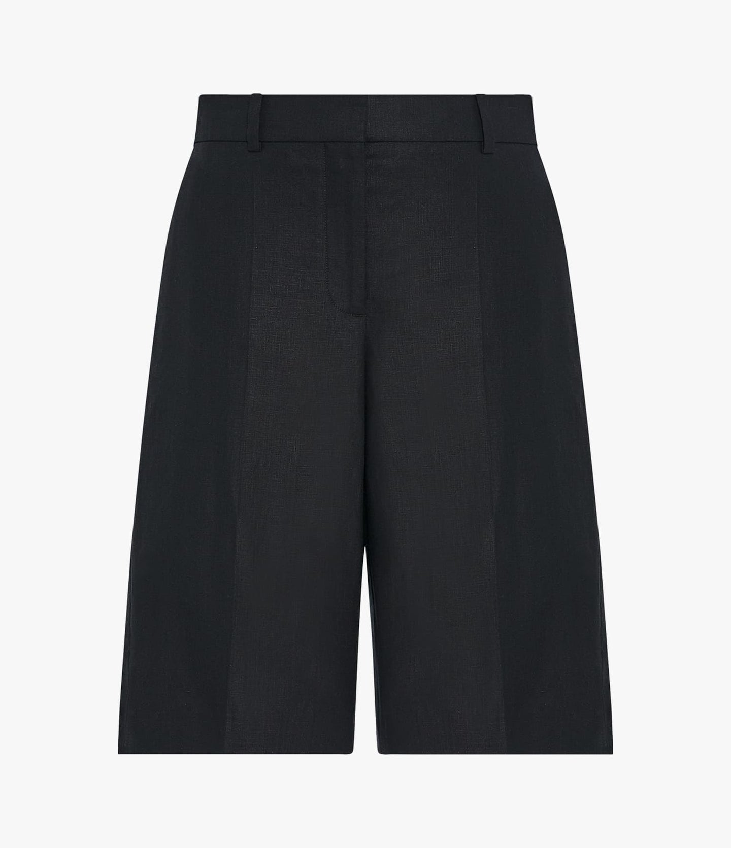 Another Tomorrow Linen Bermuda Pant in Black – Linen Women's Trousers