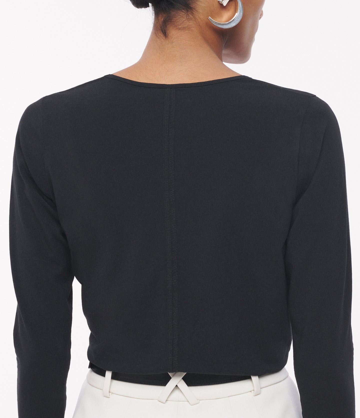 Long Sleeve Fitted Tee | Black in black