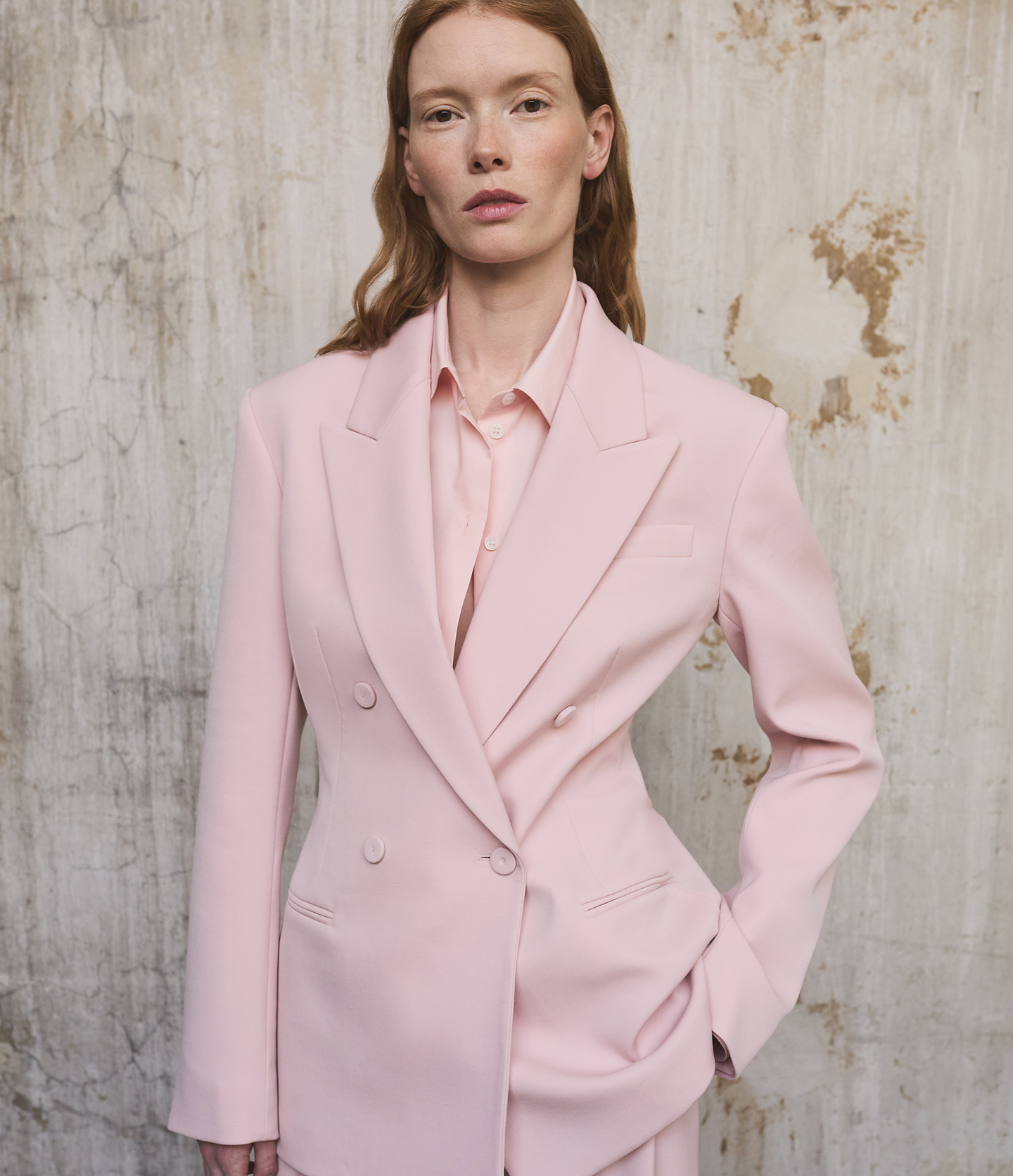 Another Tomorrow Fitted Blouse in Lotus Pink – Cotton Women's Top