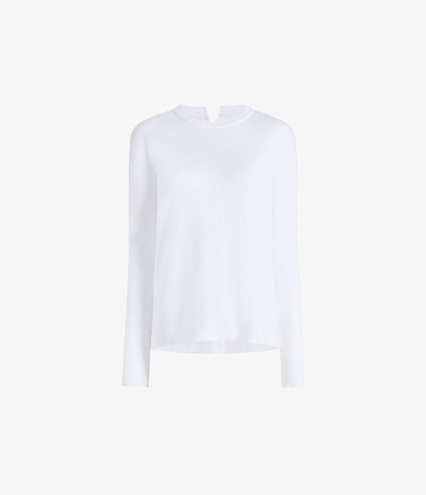 Another Tomorrow Luxe Seamed Long Sleeve in White – Cotton