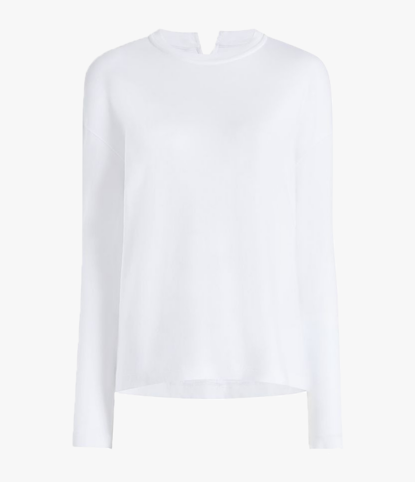 Another Tomorrow Luxe Seamed Long Sleeve in White – Cotton