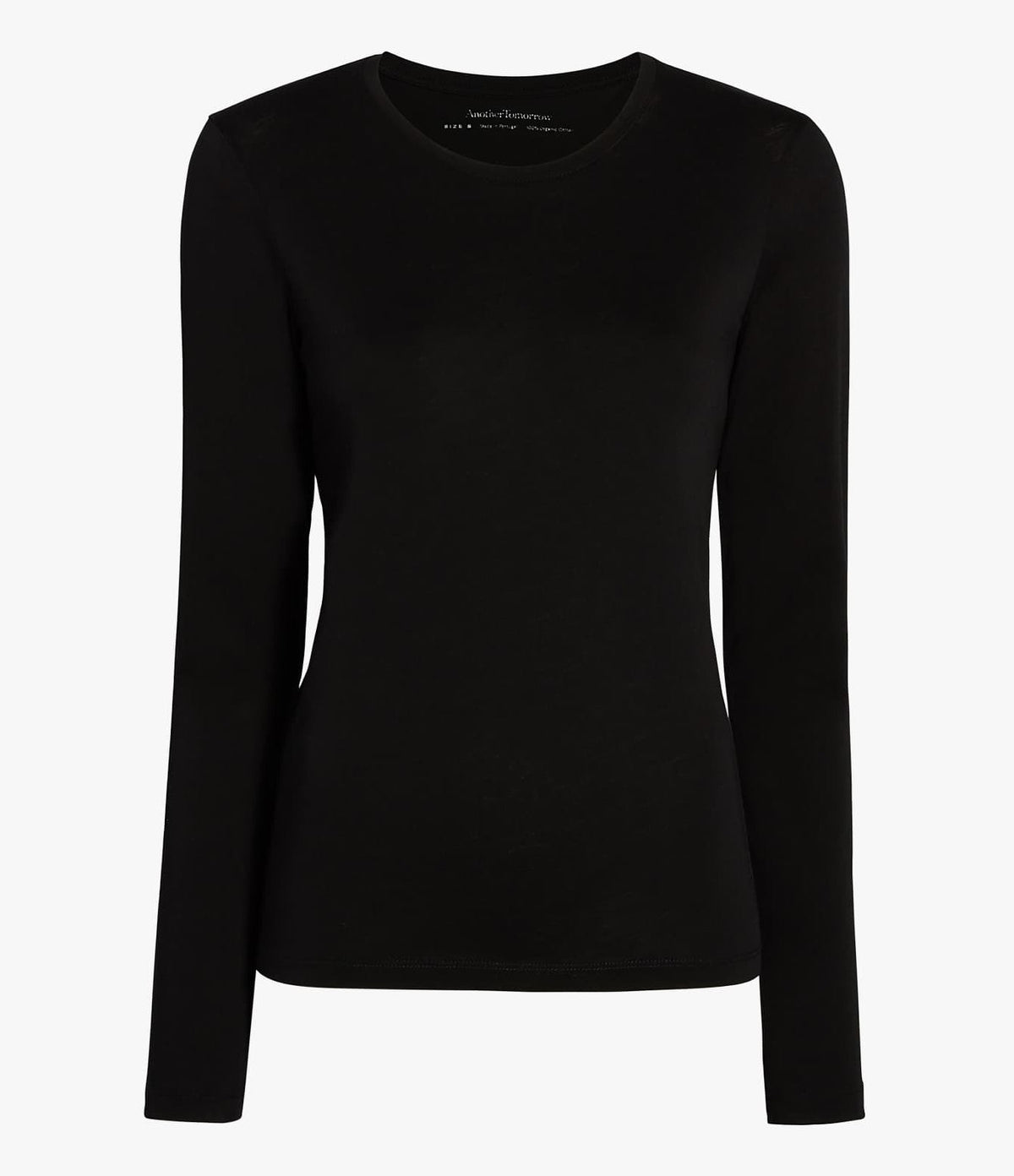 Another Tomorrow Long Sleeve T-Shirt in Black – Cotton Women's Top