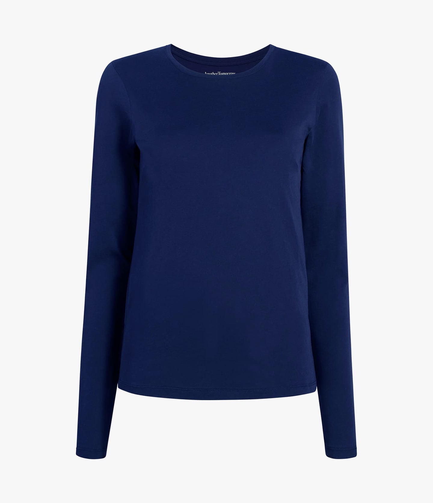 Another Tomorrow Long Sleeve T-Shirt in Navy – Cotton Women's Top