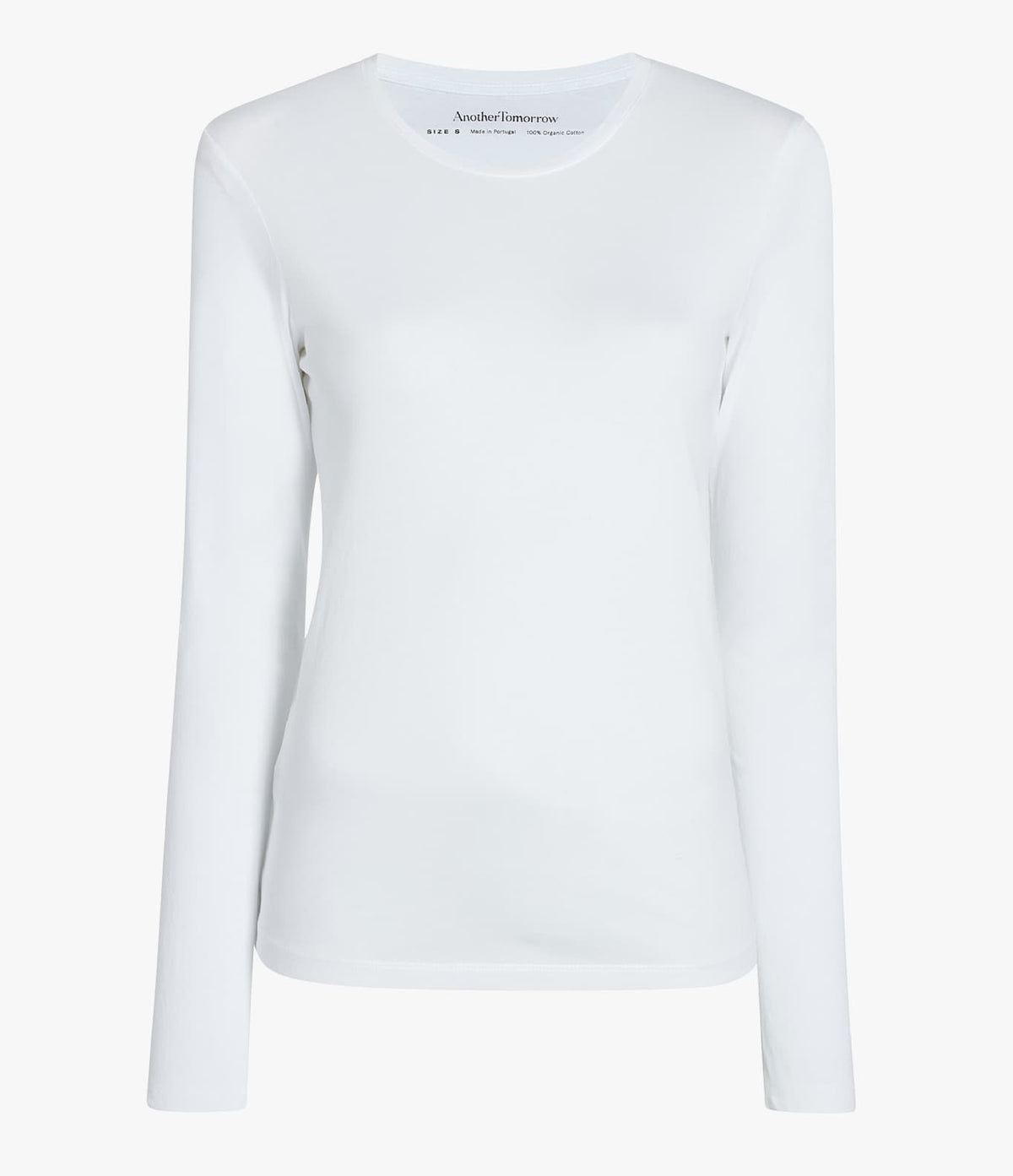 Another Tomorrow Long Sleeve T-Shirt in White – Cotton Women's Top