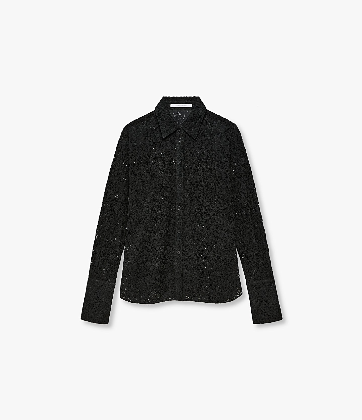 Another Tomorrow Lace Mens Shirt in Black – Cotton