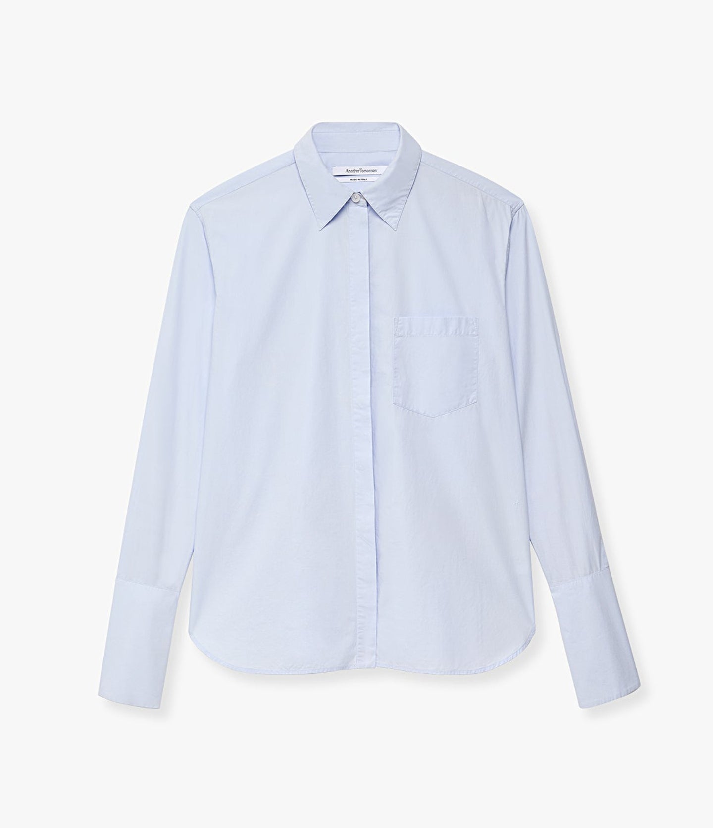 Another Tomorrow Mens Shirt With Glass Cufflinks in French Blue – Cotton