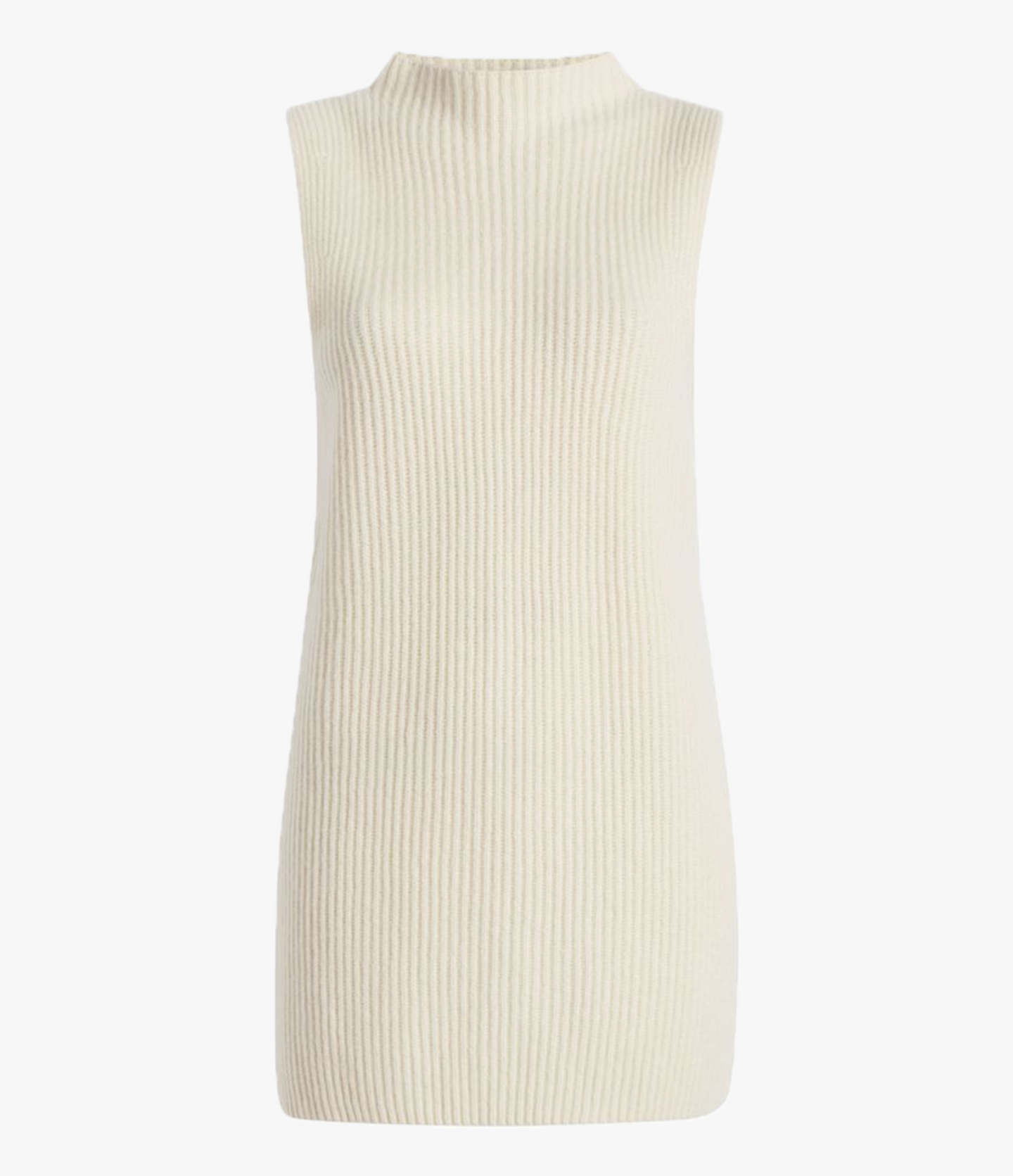 Another Tomorrow Mock Neck Sleeveless Sweater in Off White – Cashmere Women's Knitwear