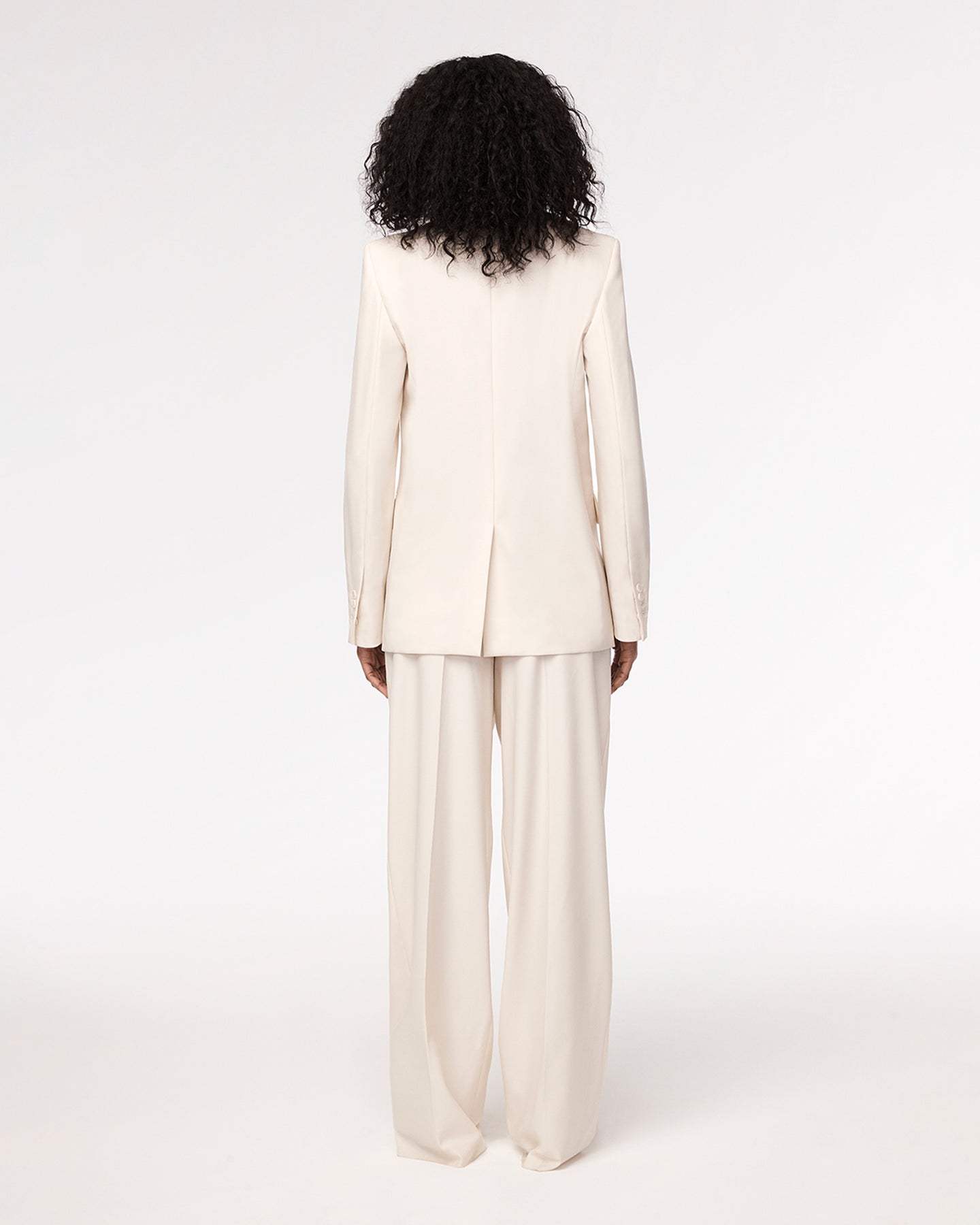 Another Tomorrow Oversized Blazer in Parchment – Wool Women's Jacket