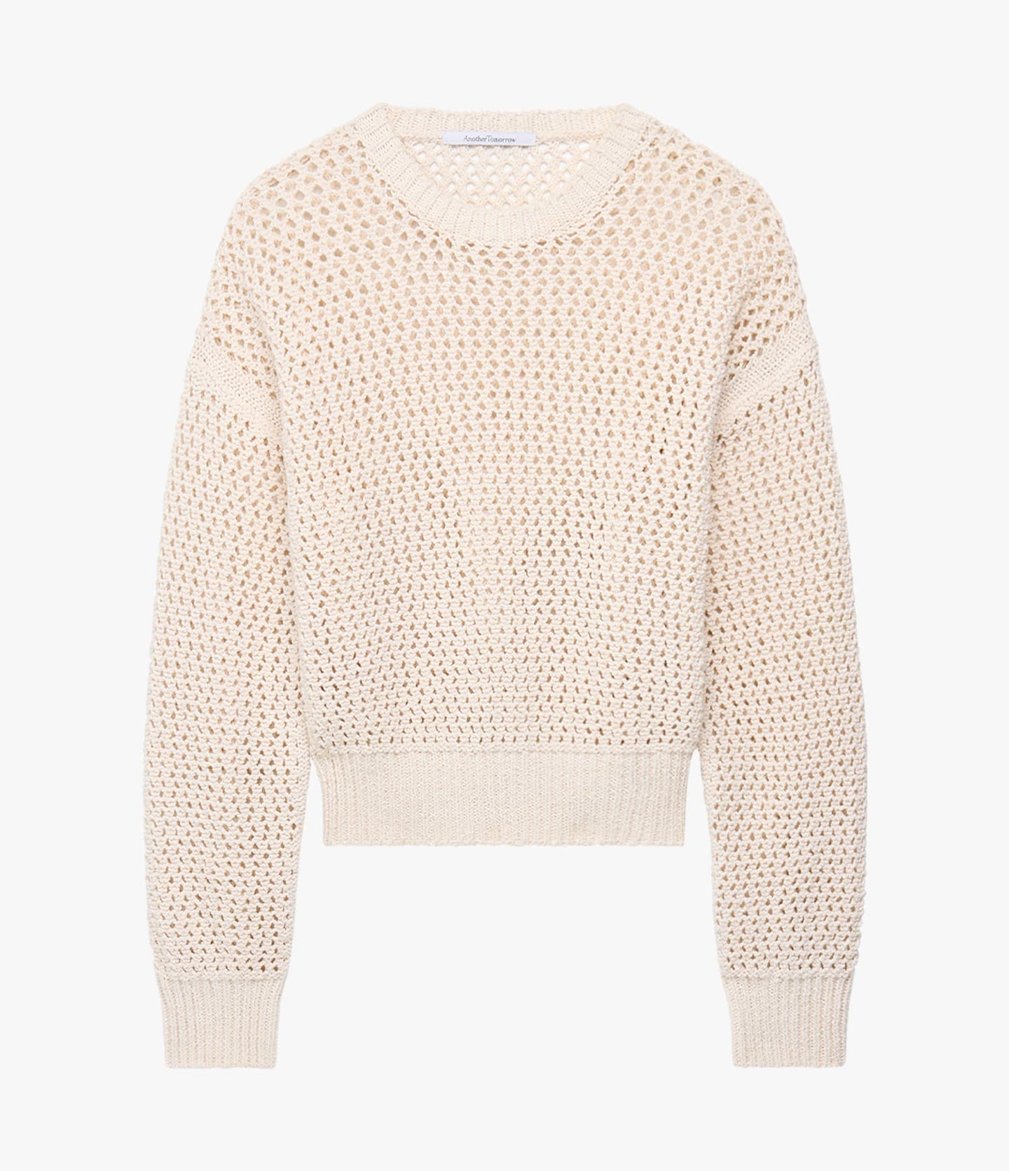 Open Knit Crewneck | Ecru