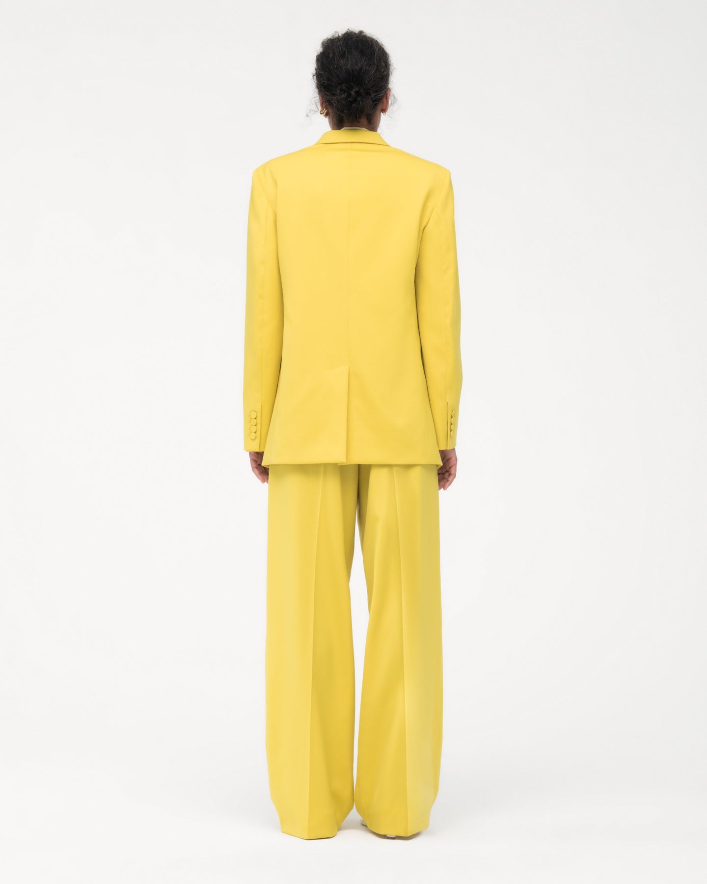 Another Tomorrow Oversized Blazer in Bright Chartreuse – Wool Women's Jacket