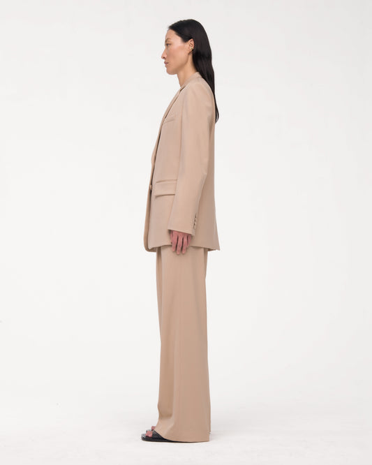 Another Tomorrow Oversized Blazer in Khaki – Wool Women's Jacket