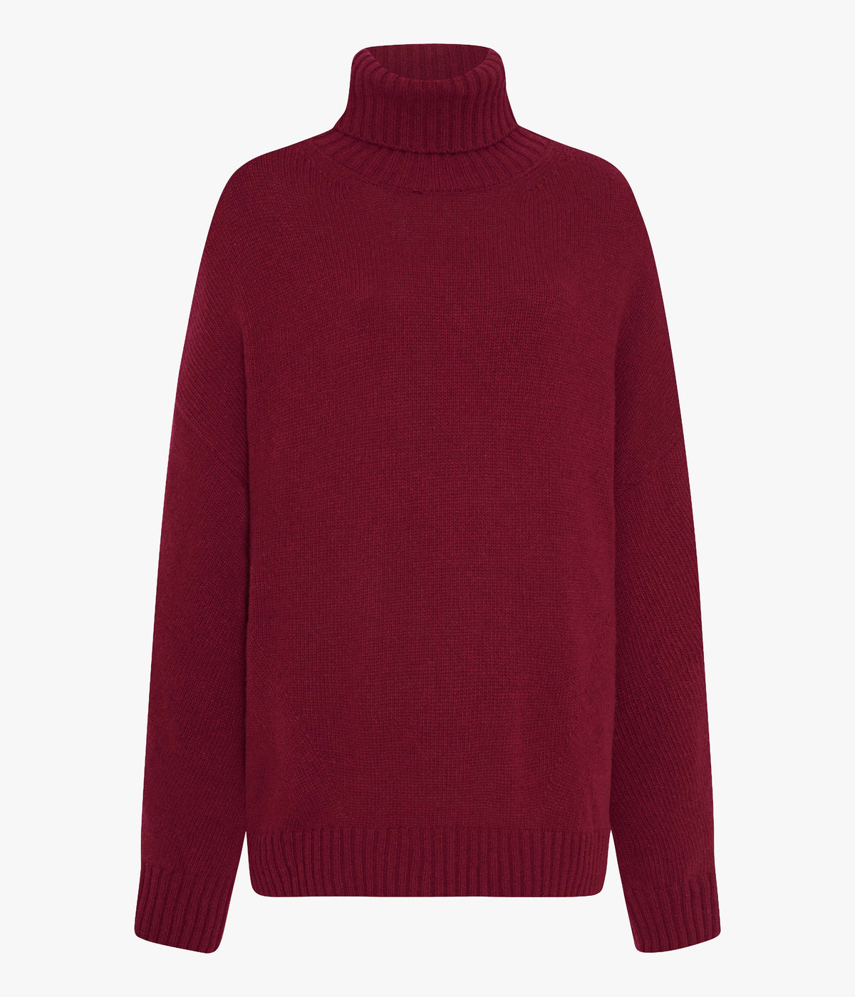 Another Tomorrow Oversized Luxe Turtleneck in Pinot Noir – Cashmere Women's Knitwear