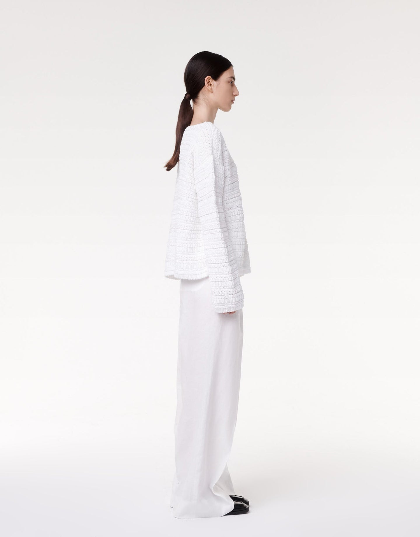 Oversized Textured Sweater - Resale | White